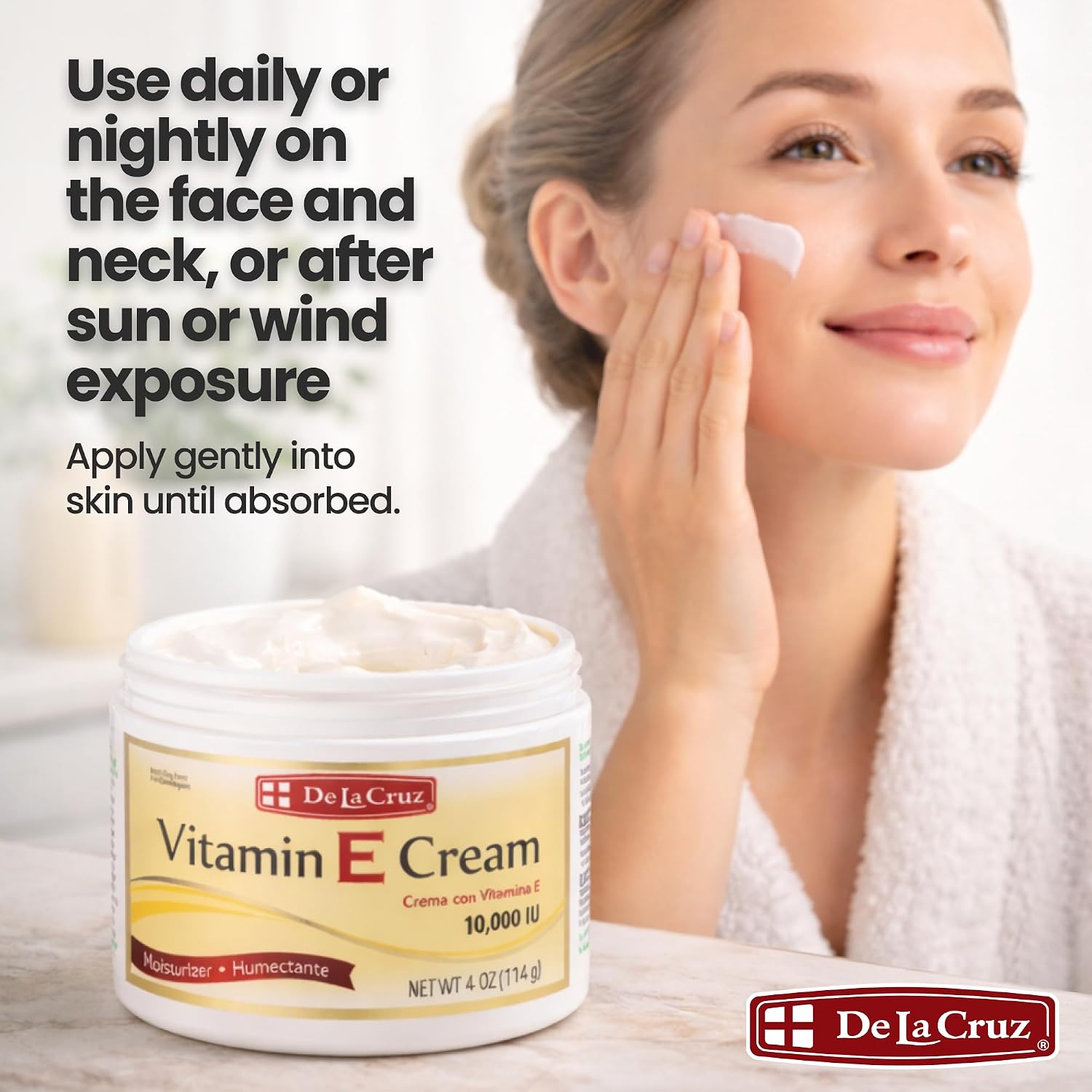 De La Cruz Vitamin E Cream Moisturizer for Face and Neck - 113 g