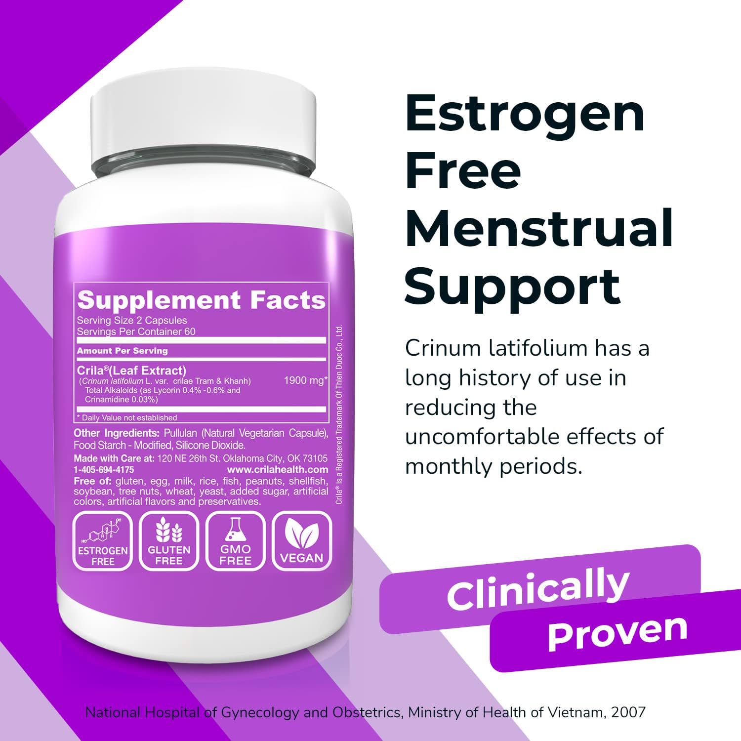 CRILA Oestrogen-Free Ovarian Support and Uterine Health Supplement