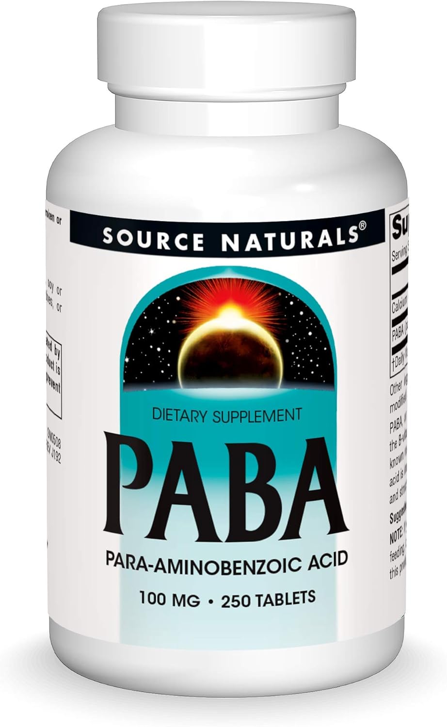 Source Naturals PABA, para-Aminobenzoic Acid, 100 mg, 250 Tablets