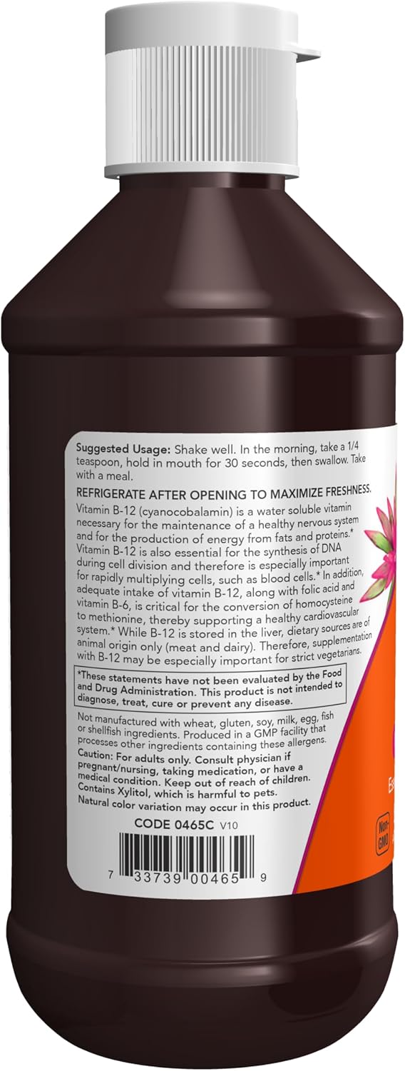 NOW Foods Vitamin B-12 Complex Liquid, 237 mL