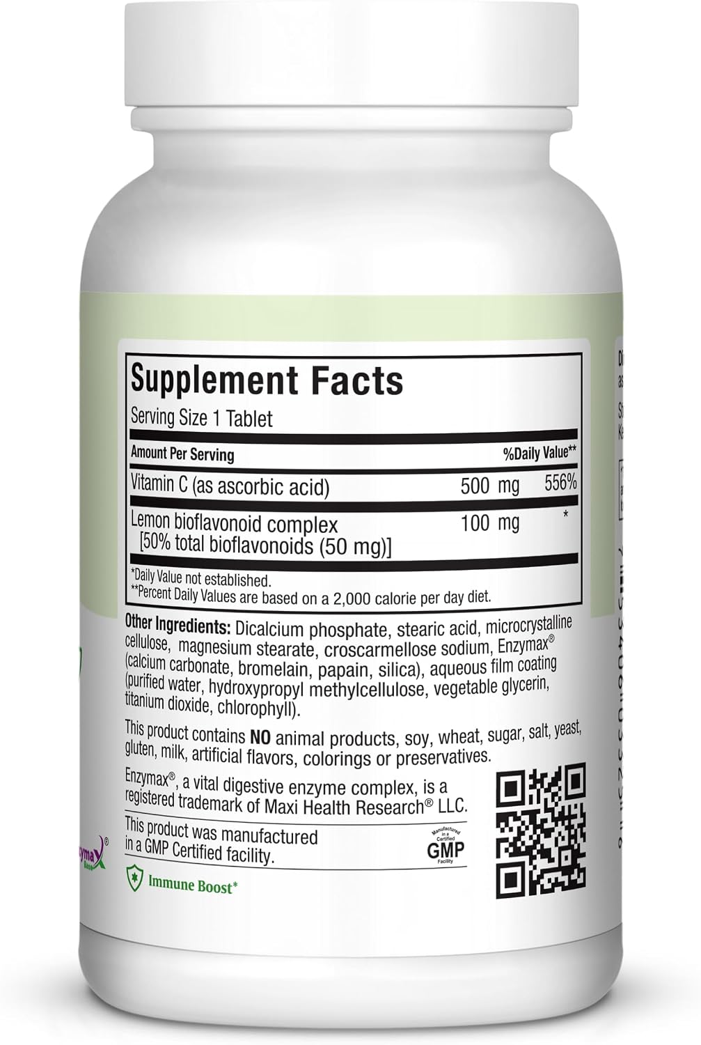 Maxi Health Max-C 500 Vitamin C Supplement – Vitamin C 500 mg with Lemon Bioflavonoids Complex for Immune & Antioxidant Support – Vegan, Kosher – 250 Tablets