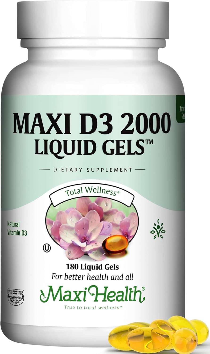 Maxi Health Vitamin D3 2000 IU Tablets – Kosher, Easy-to-Swallow, 90 Count