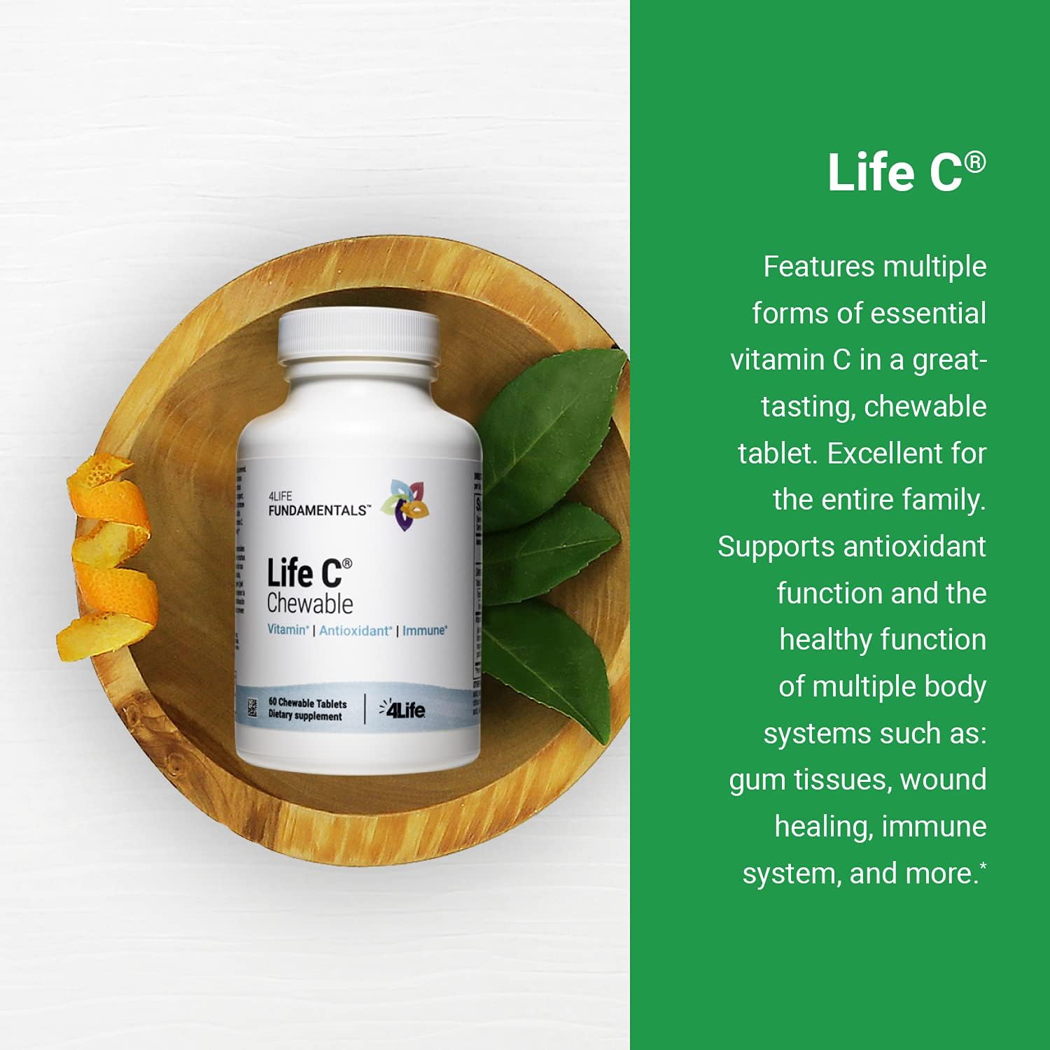 4Life Life C Chewable Vitamin C – Immune & Collagen Support, 60 Tablets - görsel 6