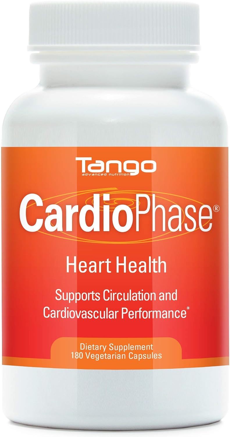 CardioPhase Natural Heart Health Support Supplement for Healthy Circulation and Cardiovascular Performance (180 Vegetarian Capsules)