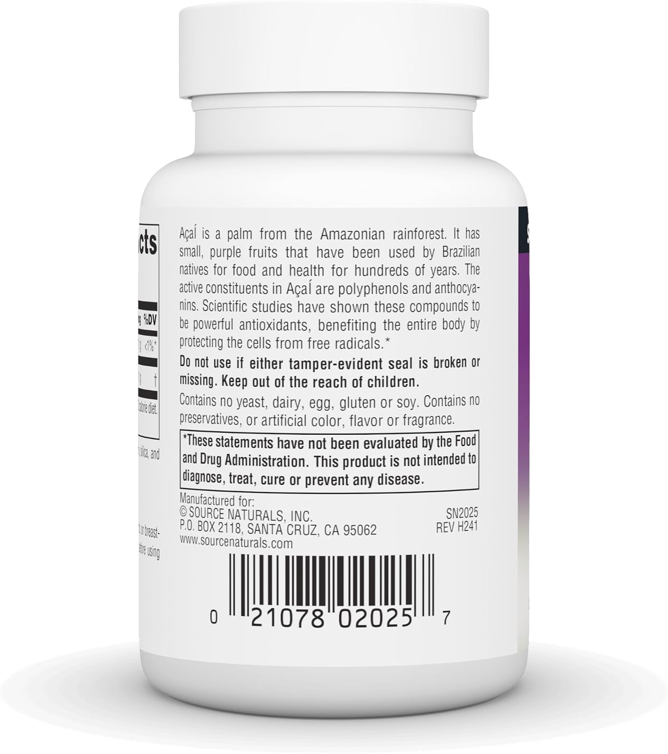 Source Naturals Acai Extract, Super Antioxidant from Brazil - 500 mg - 60 Capsules