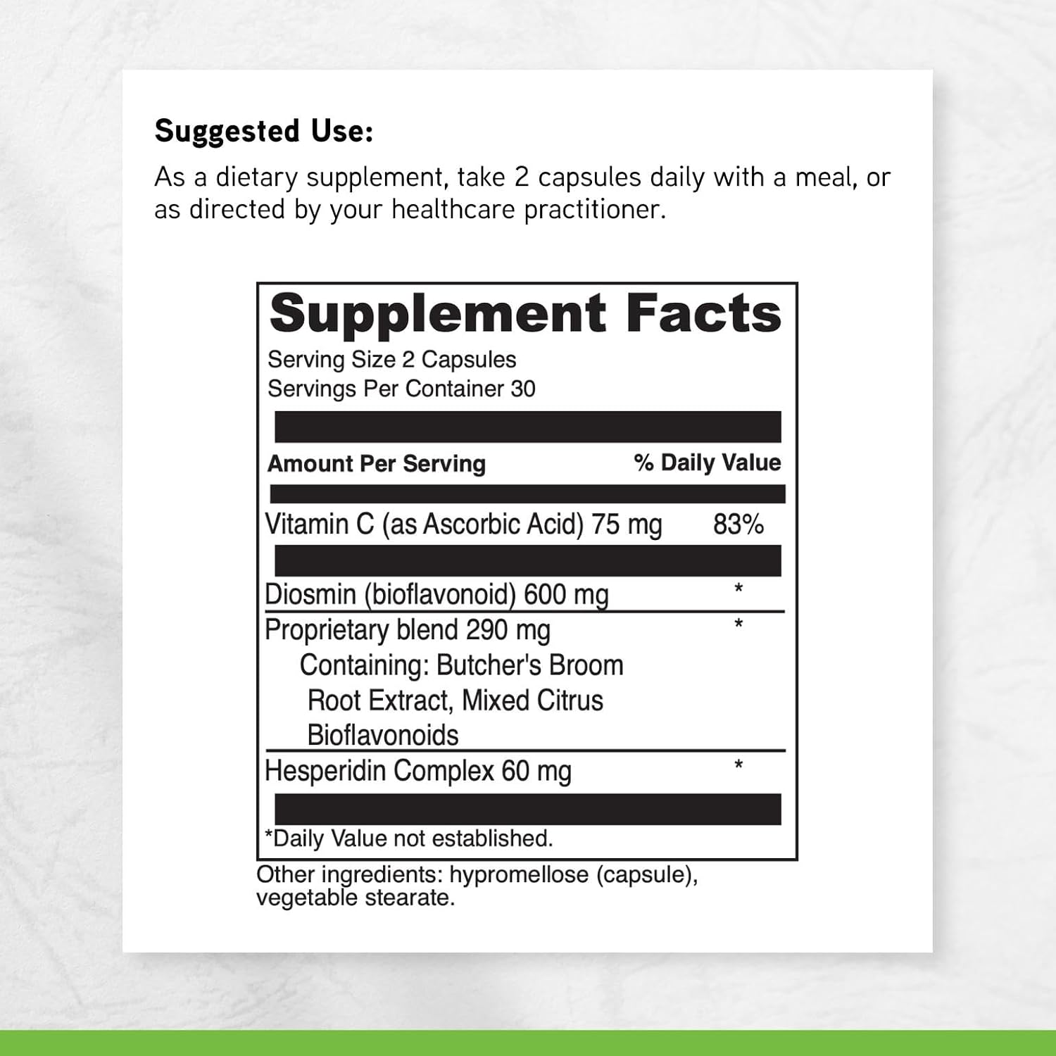 DAVINCI Labs Healthy Veins - Natural Health Product to Support Vascular Health and Proper Structure of Leg Veins* - with Vitamin C, Diosmin, and More - Gluten-Free - 60 Vegetable Capsules