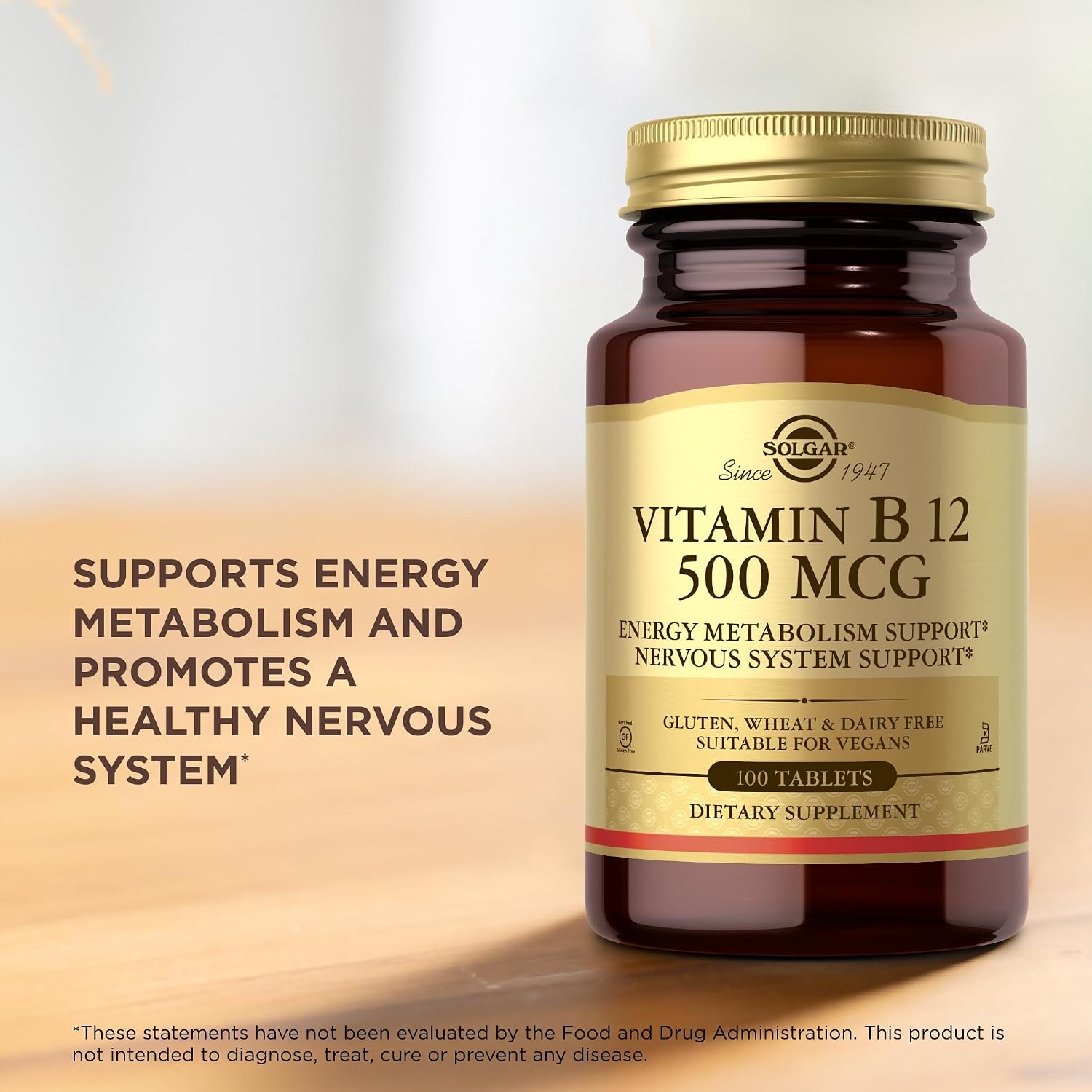Solgar Vitamin B-12 500mcg Tablets, 100 Count