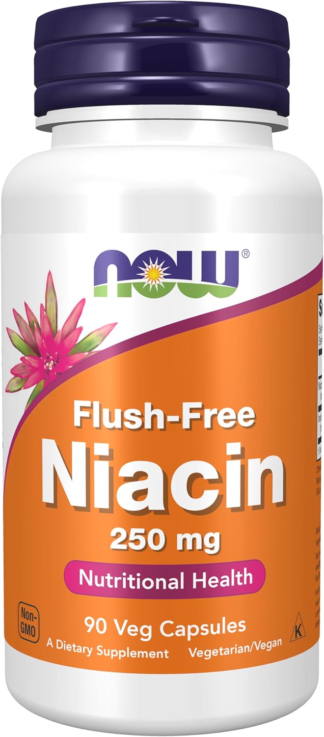 NOW Foods Niacin (Vitamin B-3) 250 mg, Flush-Free, 90 Veg Capsules