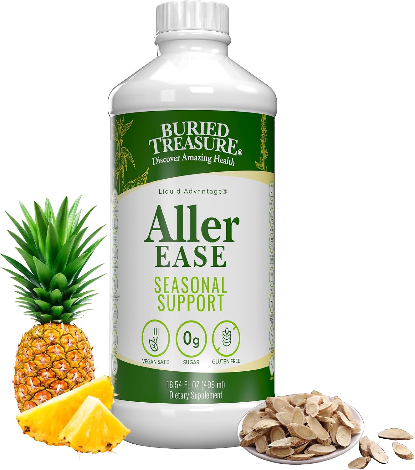 Buried Treasure Aller Ease – 473 mL Liquid Supplement for Immune and Sinus Support