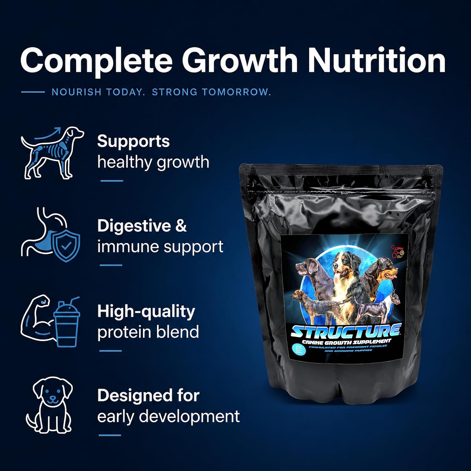 CPN Structure Premium Puppy Growth Supplement – Supports Muscle, Bone & Immune Development – 1.81 kg