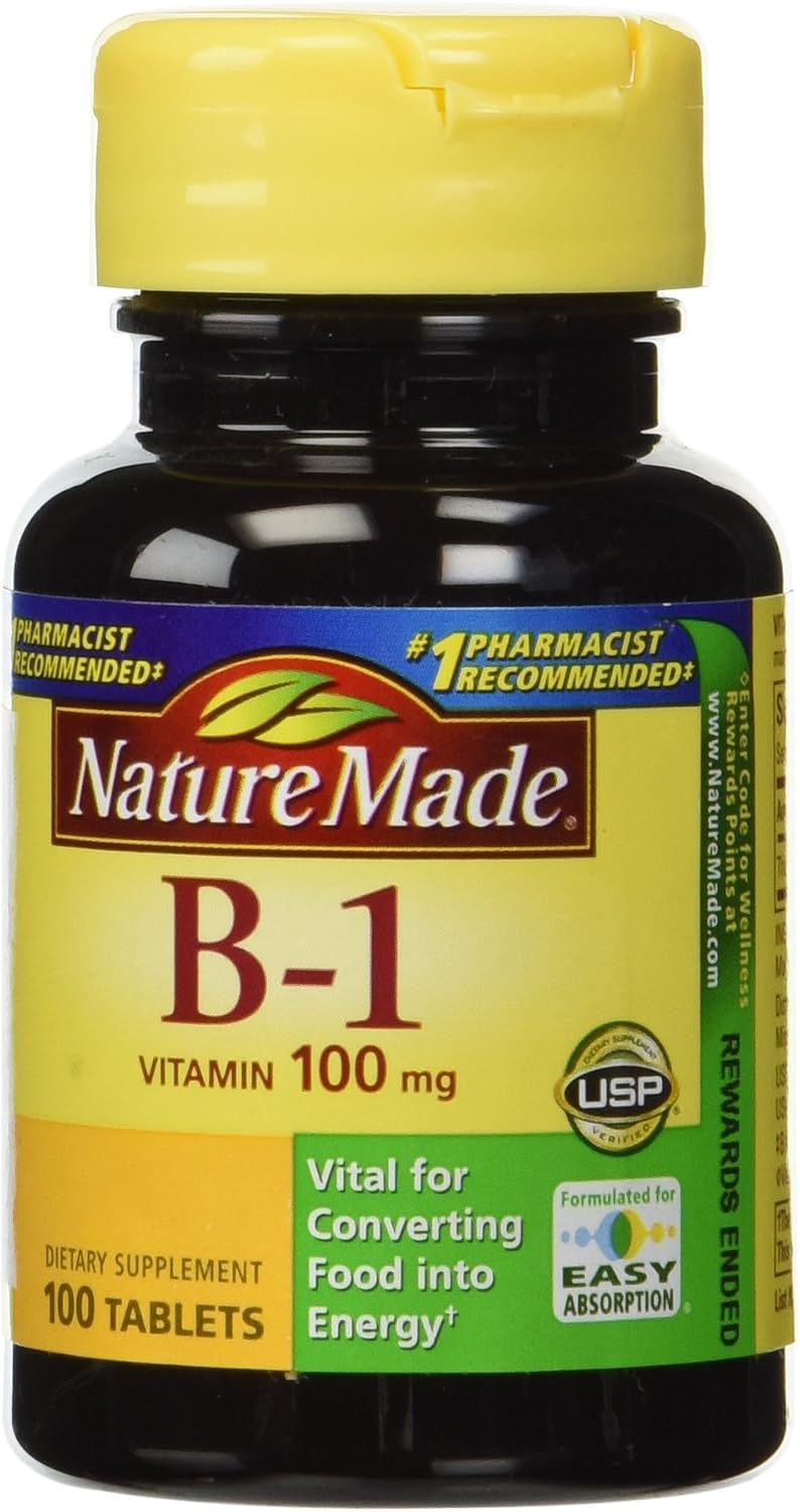Nature Made Vitamin B1 (Thiamine) 100 mg, 100 Tablets (Pack of 3)