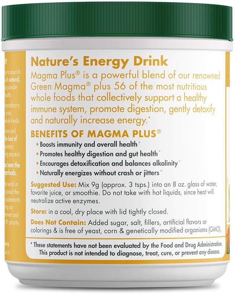 Green Foods Magma Plus - Natural Energy Booster & Green Superfood Supplement, 150 g