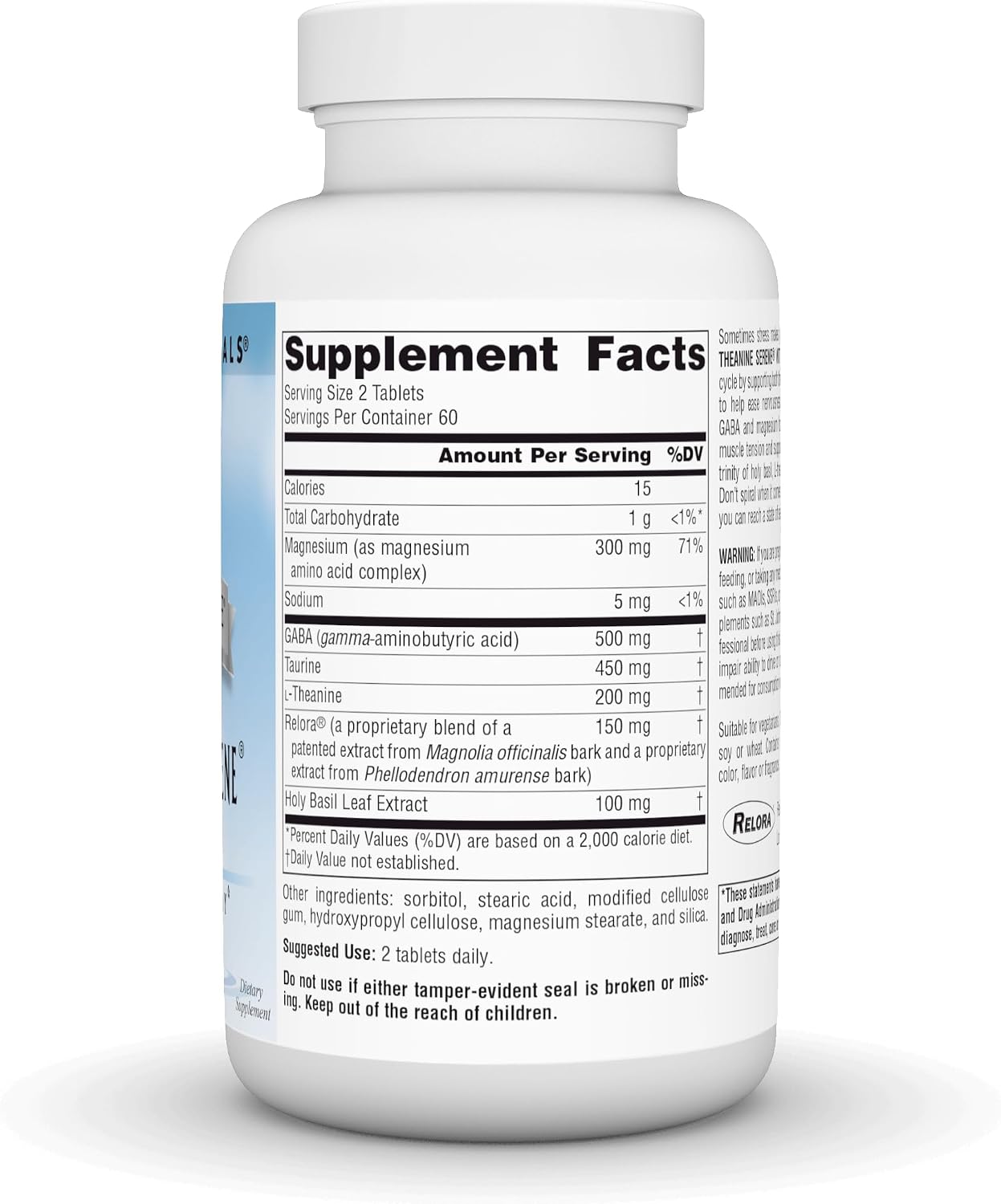 Source Naturals Theanine Serene with Relora, Calm Mind and Body* - 120 Tablets