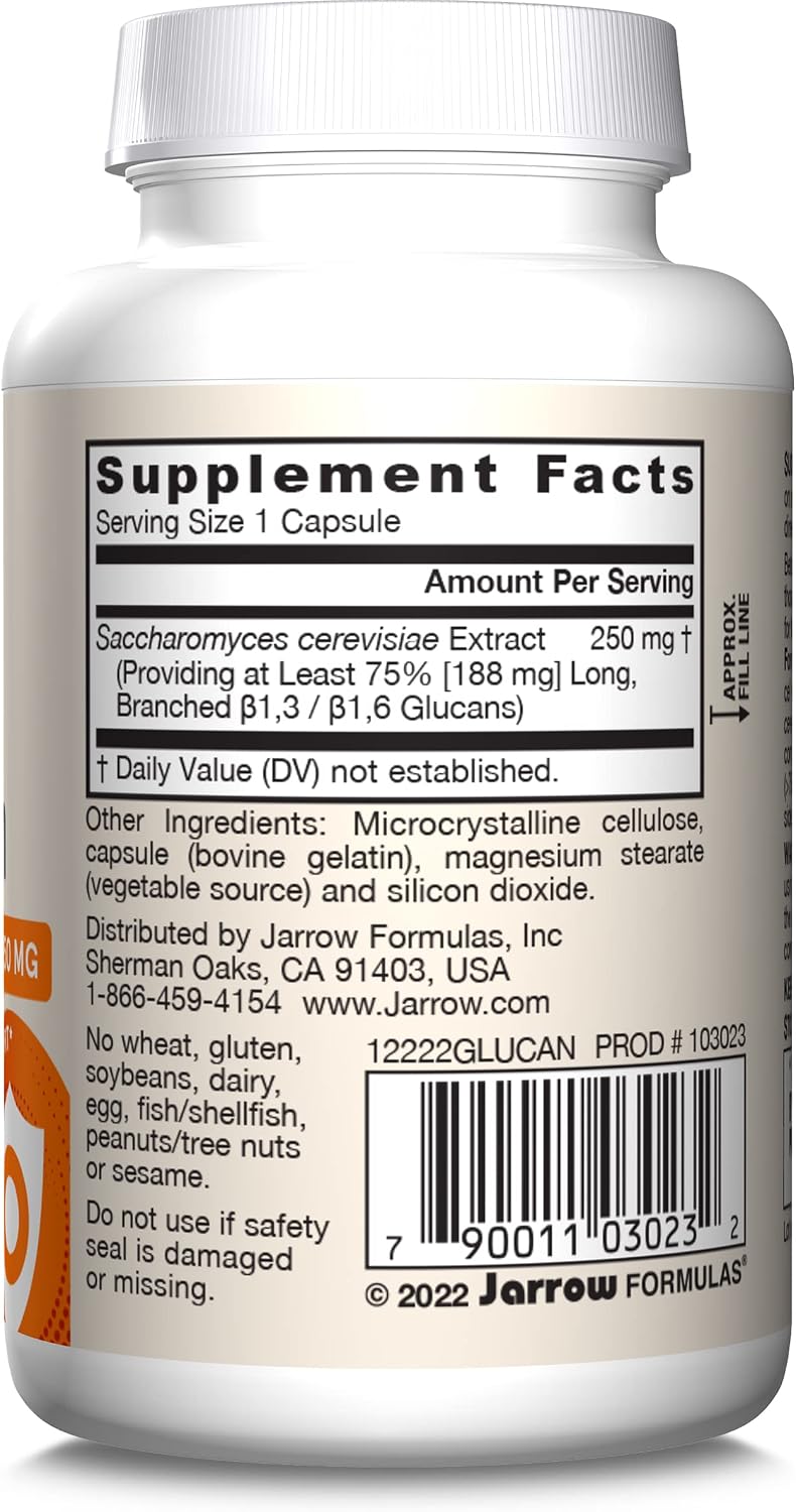 Jarrow Formulas Beta Glucan – Immune Health Supplement (60 Capsules)