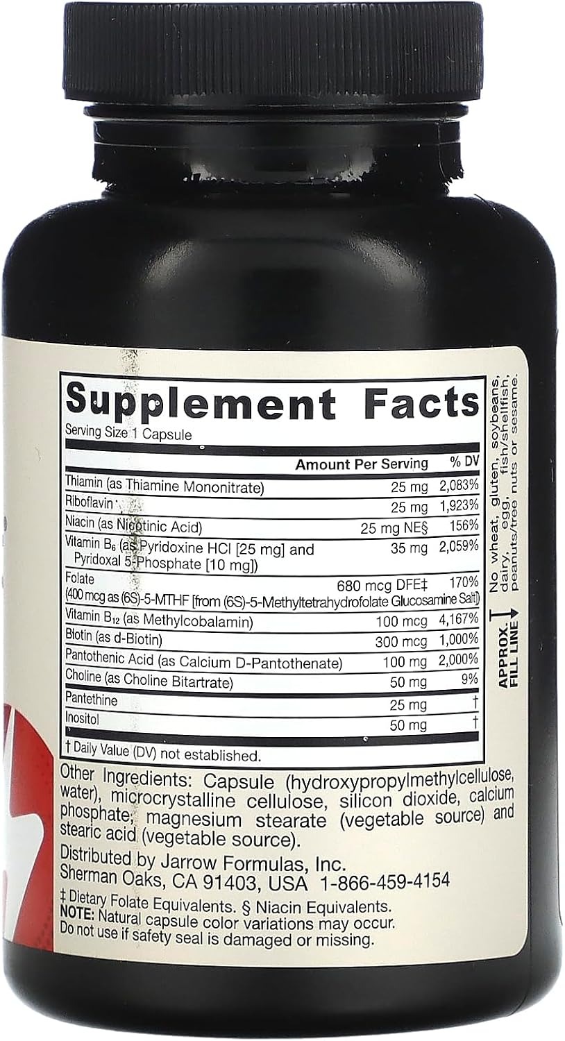 Jarrow Formulas B-Right Low-Odour Vitamin B-Complex, 100 Capsules