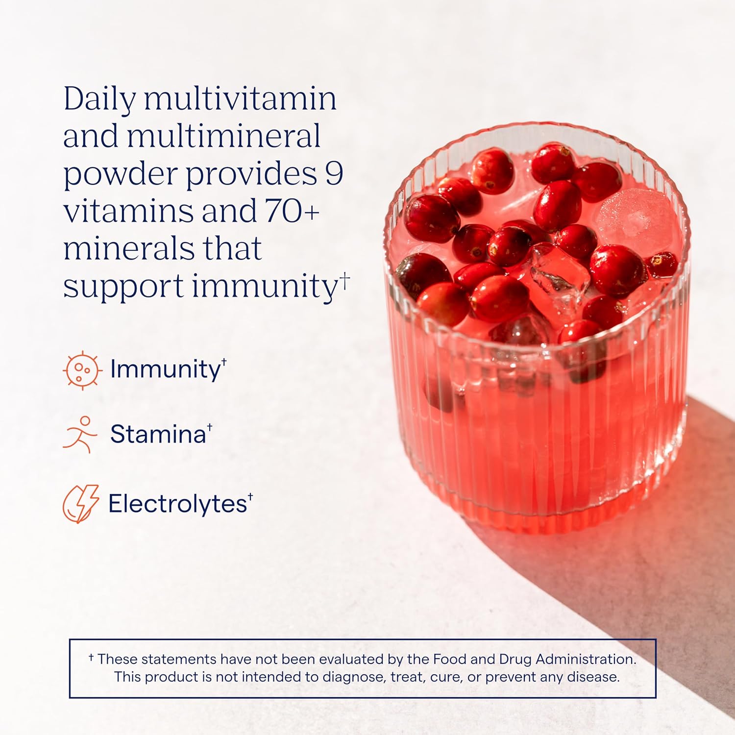 Trace Minerals Power Pak Multivitamin and Electrolyte Packets - 1200 mg Vitamin C with 70+ Trace Minerals - Cranberry Flavour - 30 Packets