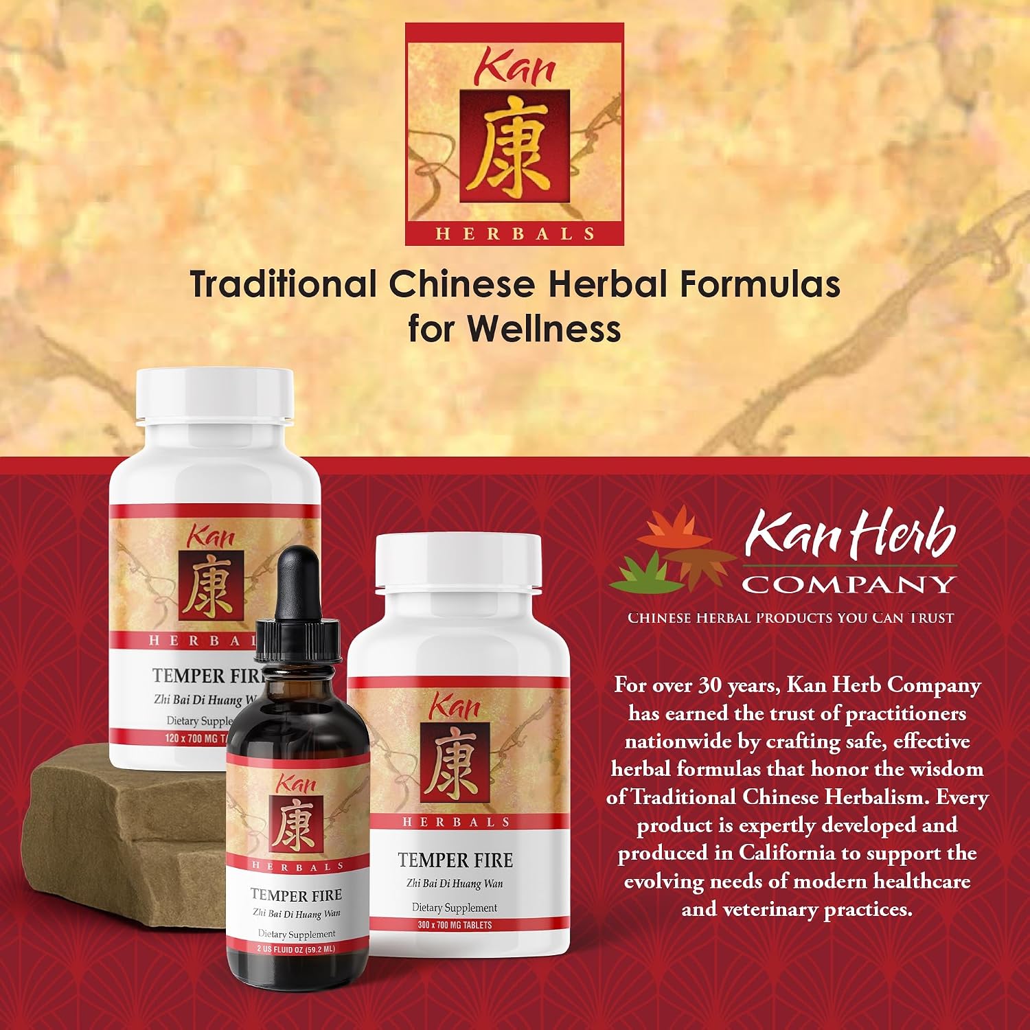 Kan Herbs - Temper Fire 300 Tablets