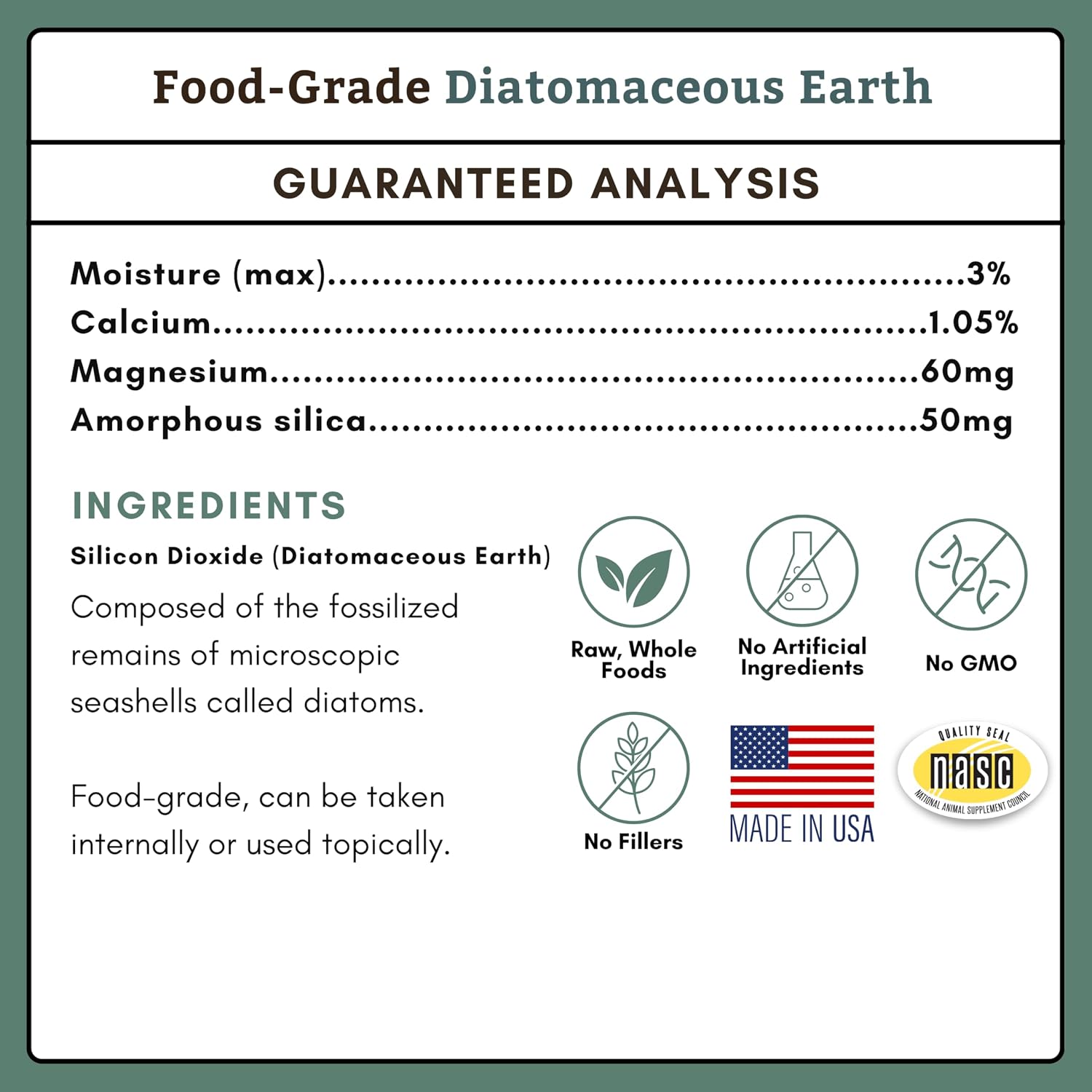Wholistic Pet Organics Diatomaceous Earth - Food Grade for Dogs and Cats, 368 g
