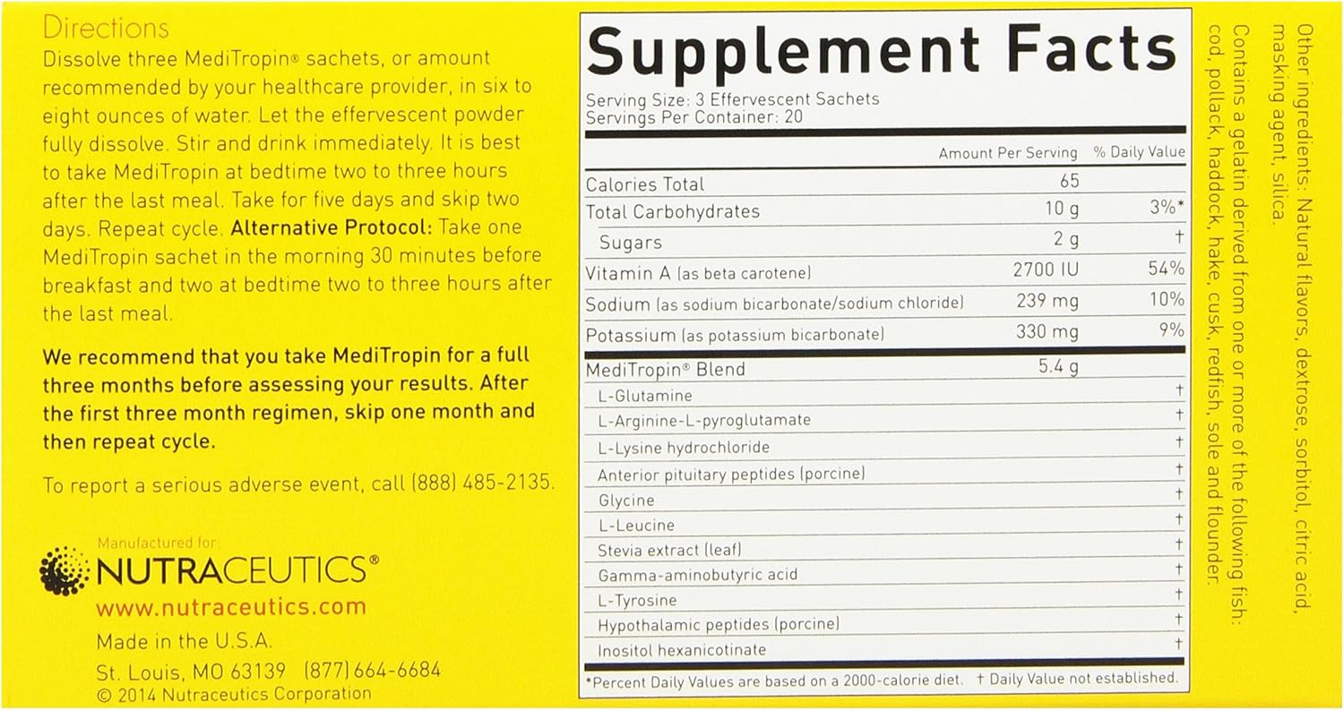 Meditropin – Anti-ageing Amino Acid Supplement – Supports Natural Growth Hormone Production, Vitality & Recovery – 60 Sachets