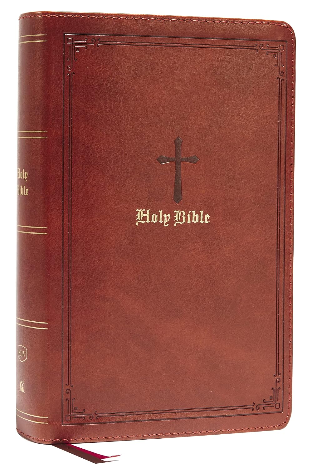 KJV Holy Bible: Large Print Single-Column with Cross References, Brown Leathersoft