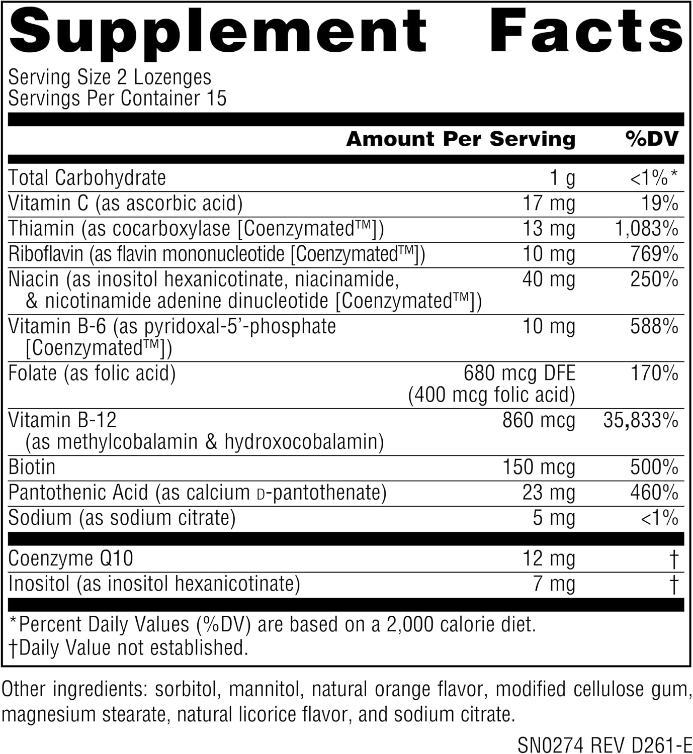 Source Naturals Coenzymate B Complex, 30 Orange Flavoured Lozenges