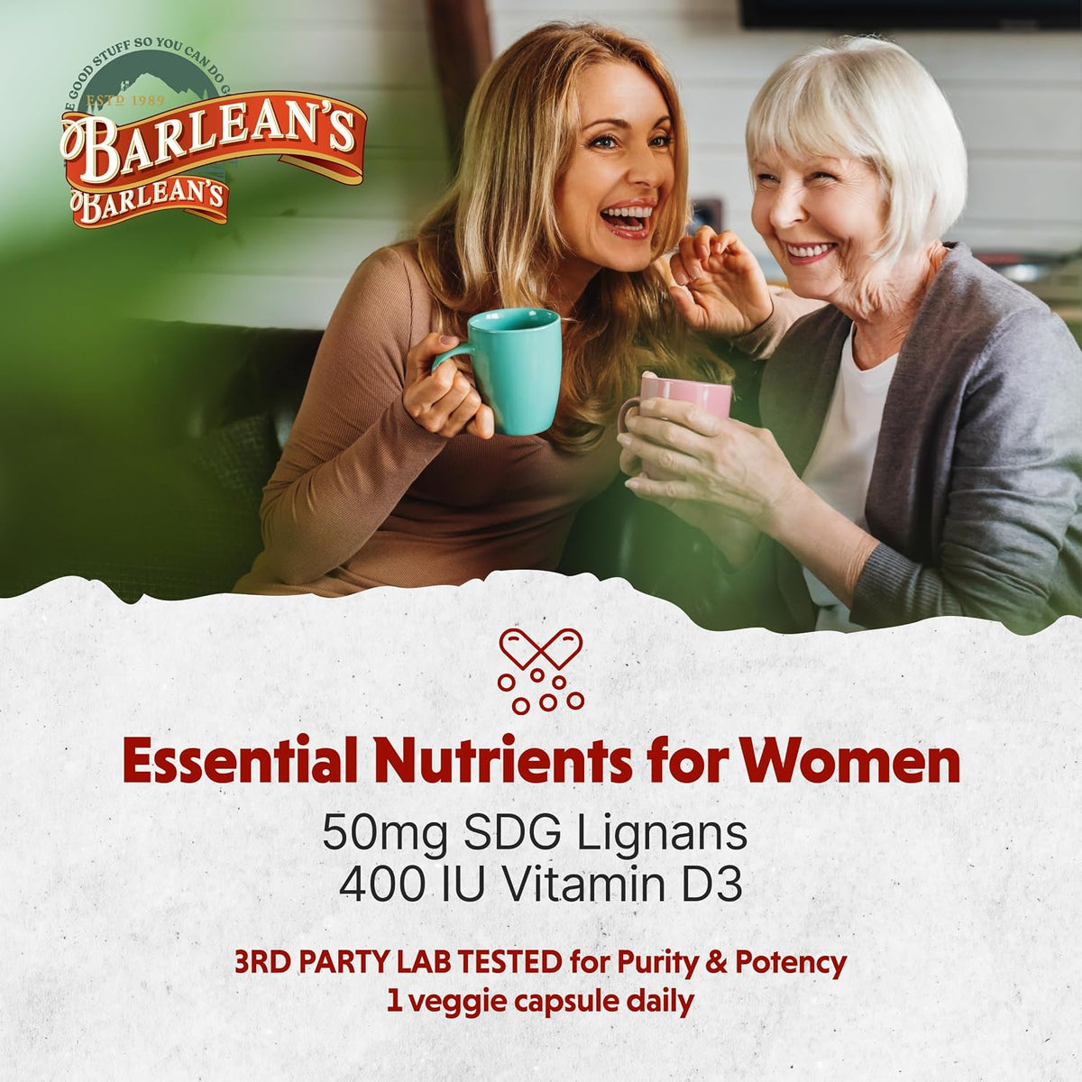 Barlean's Brevail Plant Lignan Extract - Women's Breast Health Supplement, 30 Vegan Capsules - görsel 6