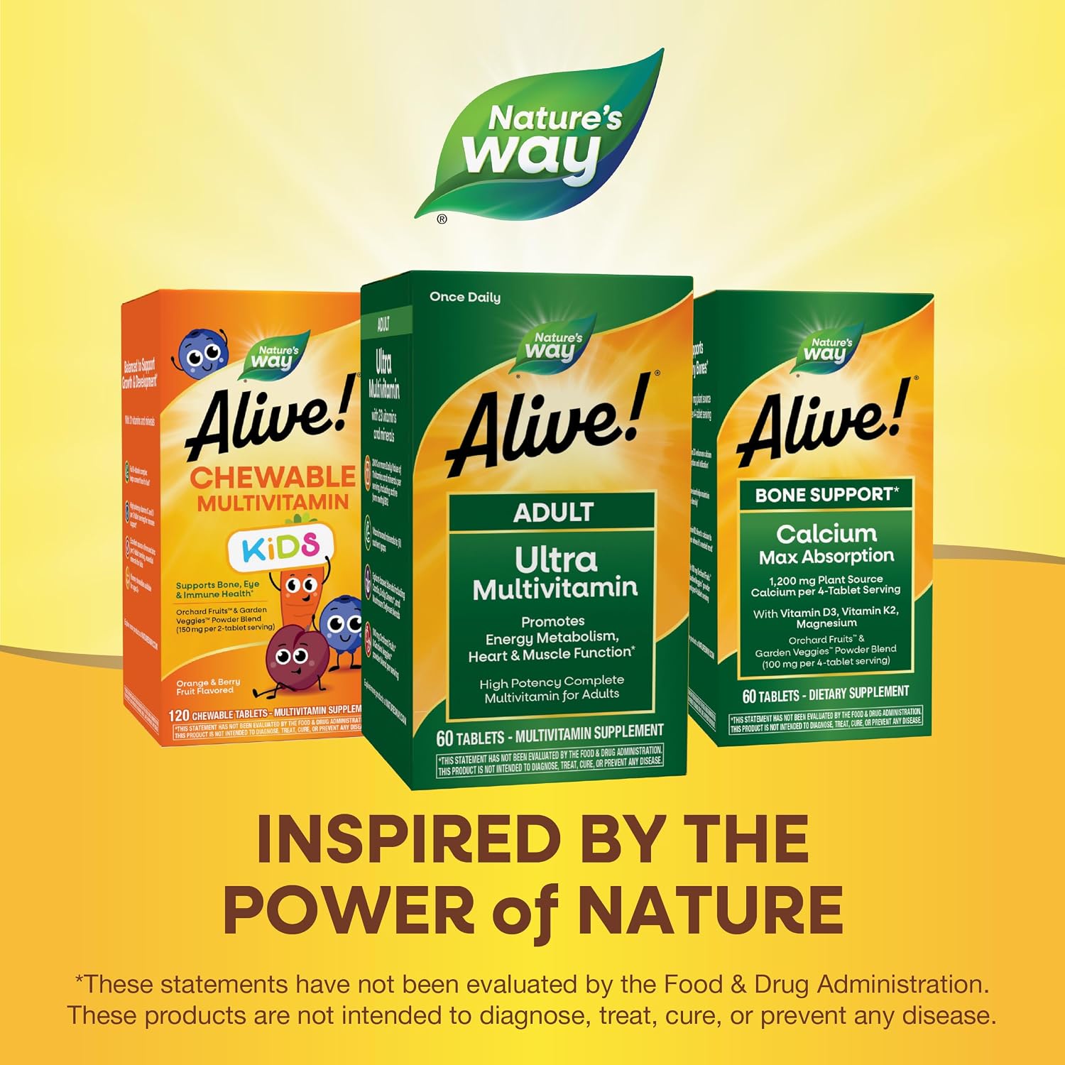 Nature's Way Alive! Adult Ultra Multivitamin, Helps Promote Energy Metabolism, Heart & Muscle Function, with B-Vitamins Including Methylated B12, Gluten Free, 60 Tablets