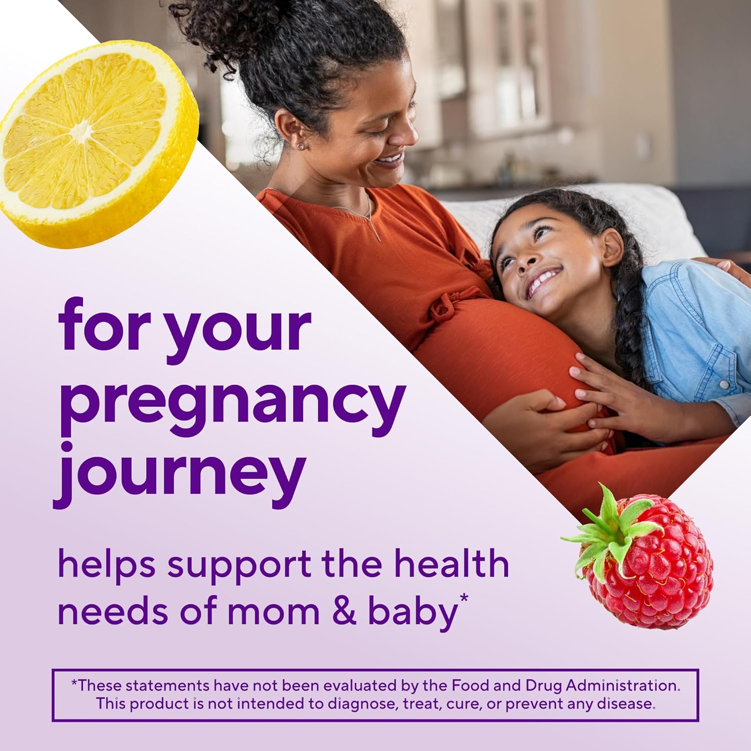 vitafusion Prenatal Gummy Vitamins - Raspberry Lemonade Flavour with Folate and DHA, 90 Count