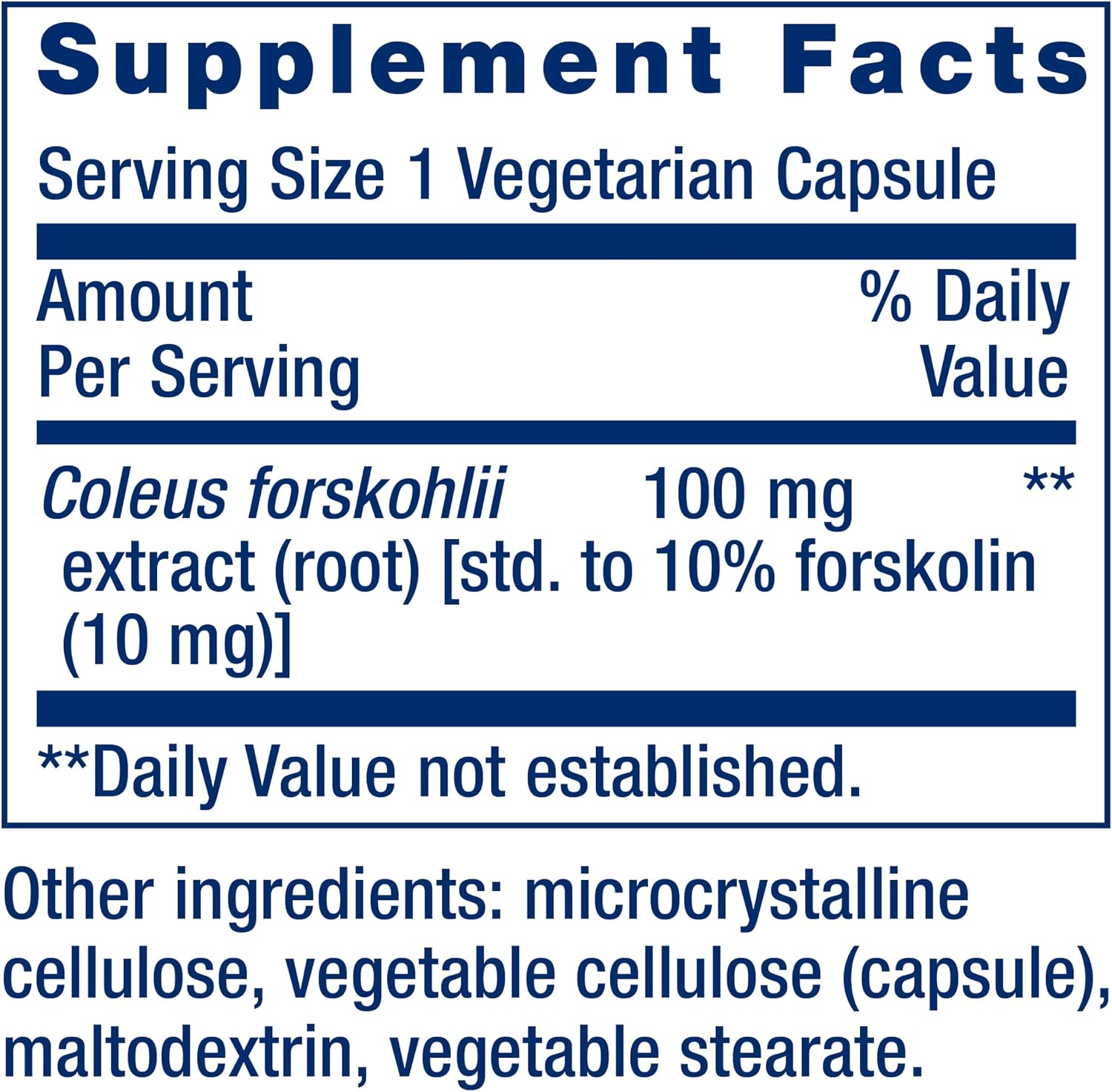 Life Extension Forskolin 10 mg, Standardized Coleus Forskohlii Extract, 60 Capsules