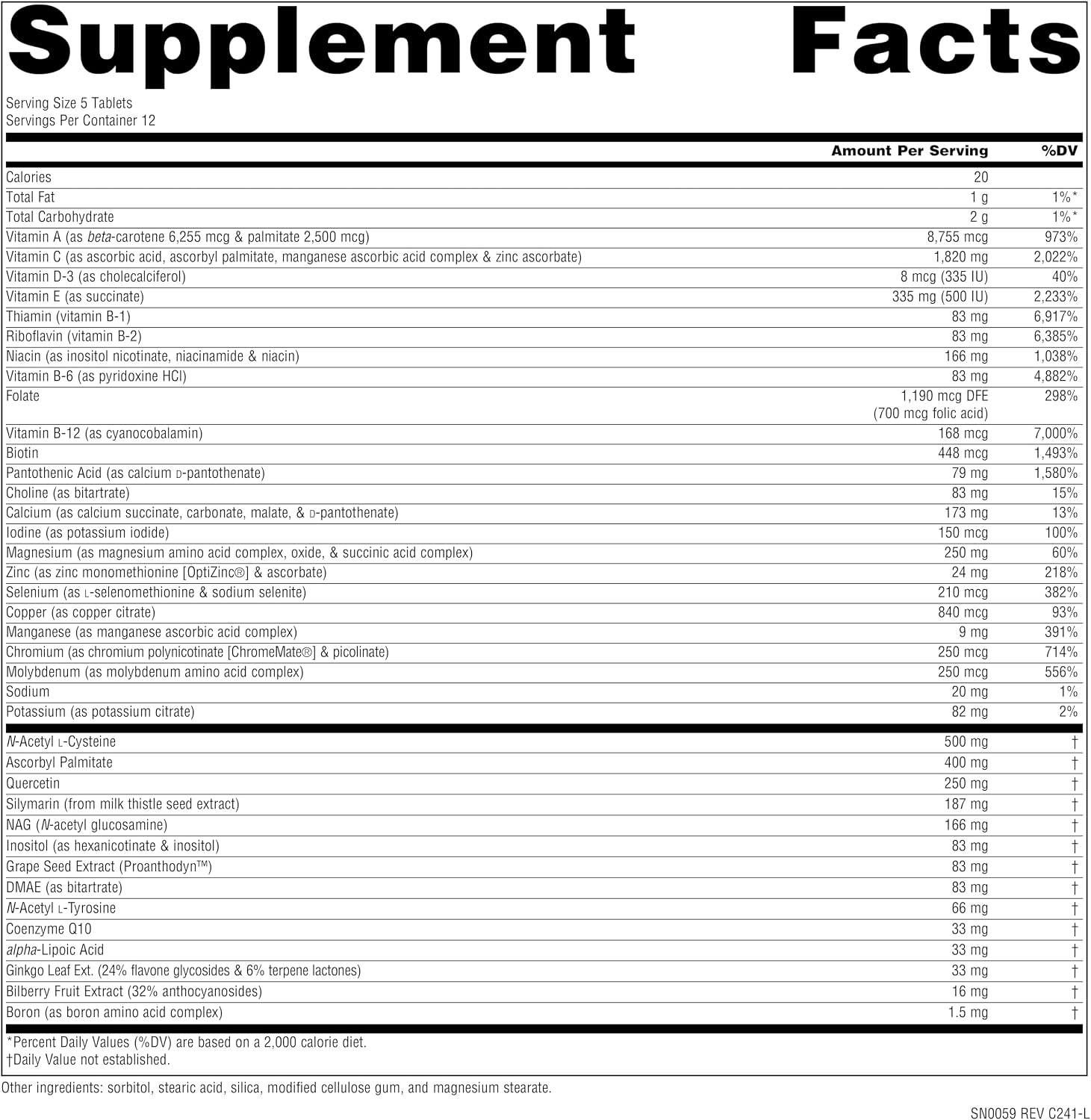 Source Naturals Elan Vital Multiple Vitamin – Comprehensive Multi-Nutrient Formula for Whole-Body Support – 60 Tablets