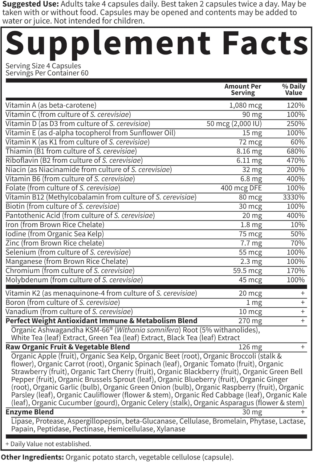 Garden of Life Vitamin Code Perfect Weight Multivitamin, 240 Capsules