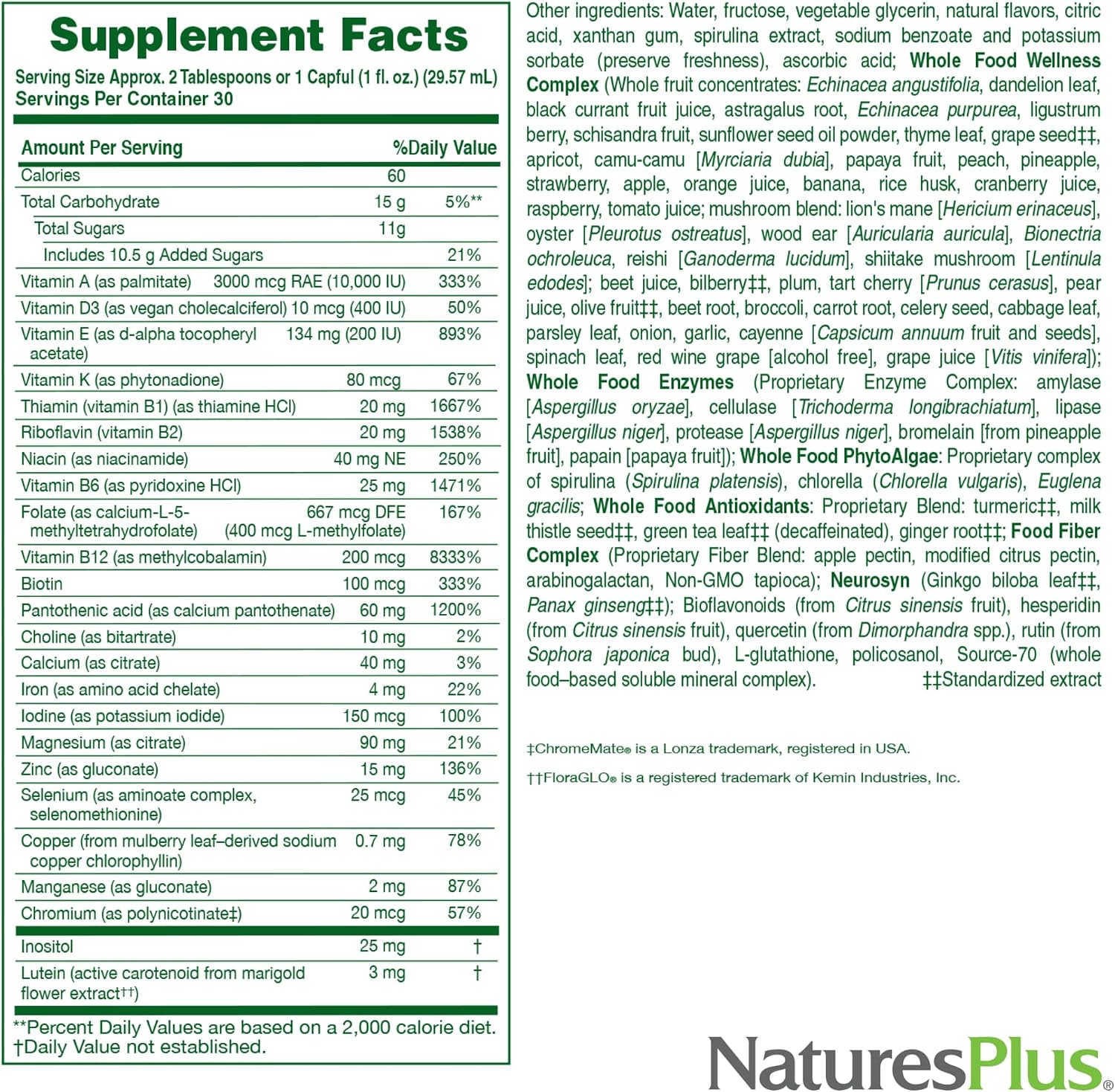 NaturesPlus Ultra Source of Life Liquid Multivitamin - Mango Pineapple, 887 mL