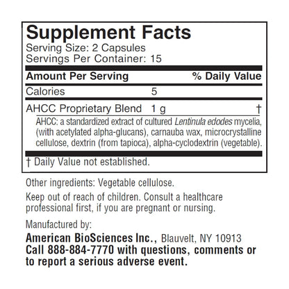 American BioSciences ImmPower AHCC Mushroom Supplement 6-Pack (30 Capsules per Bottle)
