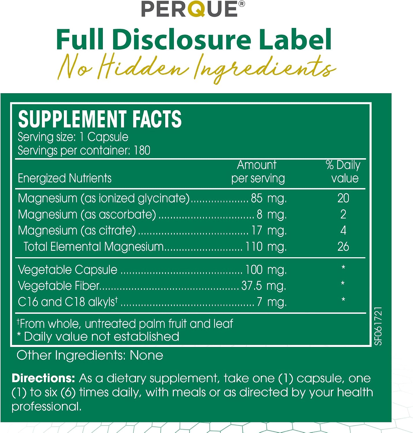 PERQUE Mg Plus Guard – 180 Vegetable Capsules
