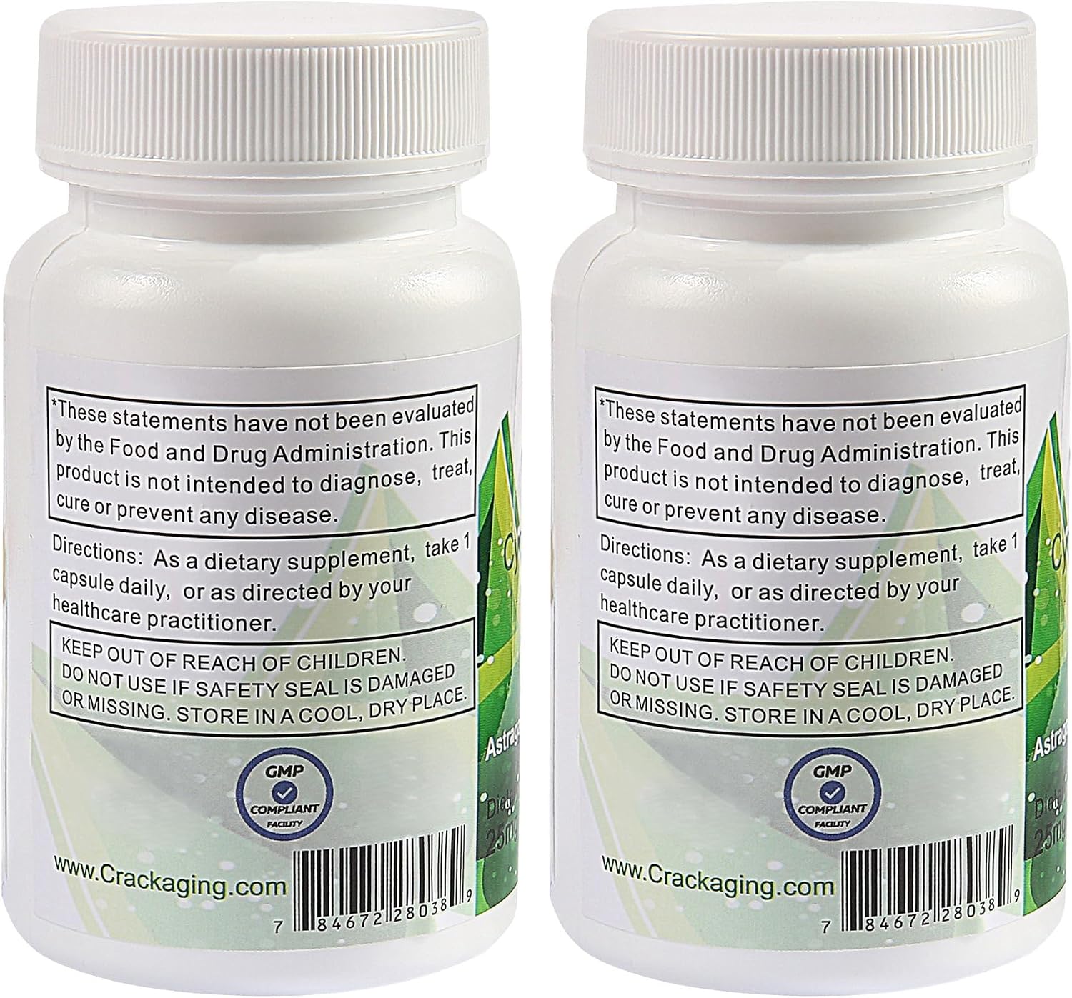 Crackaging Super-Absorption Cycloastragenol 98% 25 mg, 60 Capsules