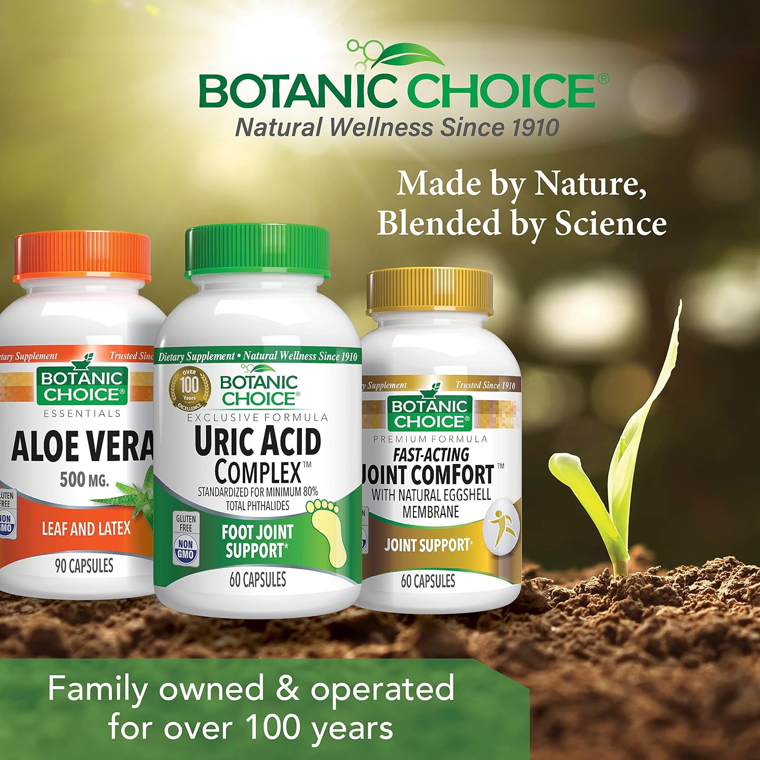 Botanic Choice Uric Acid Complex - Celery Seed and Bromelain Supplement, 60 Capsules
