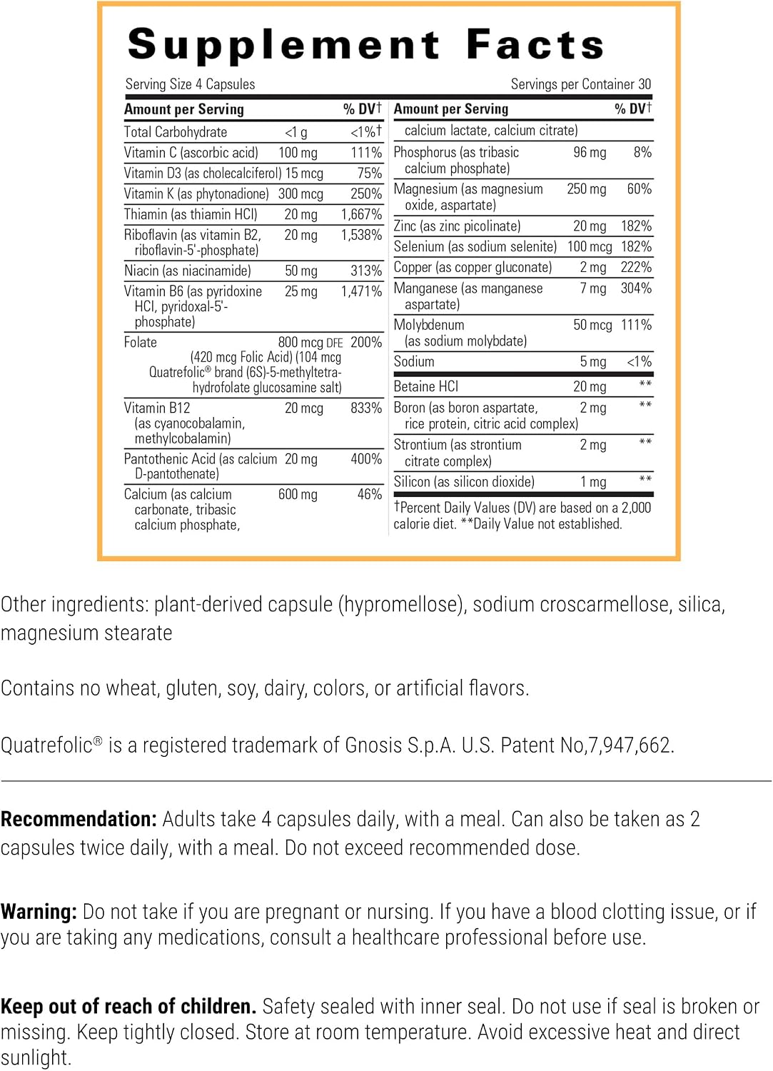 Integrative Therapeutics Osteo Forte - Calcium & Bone Health Support Formula - 120 Capsules