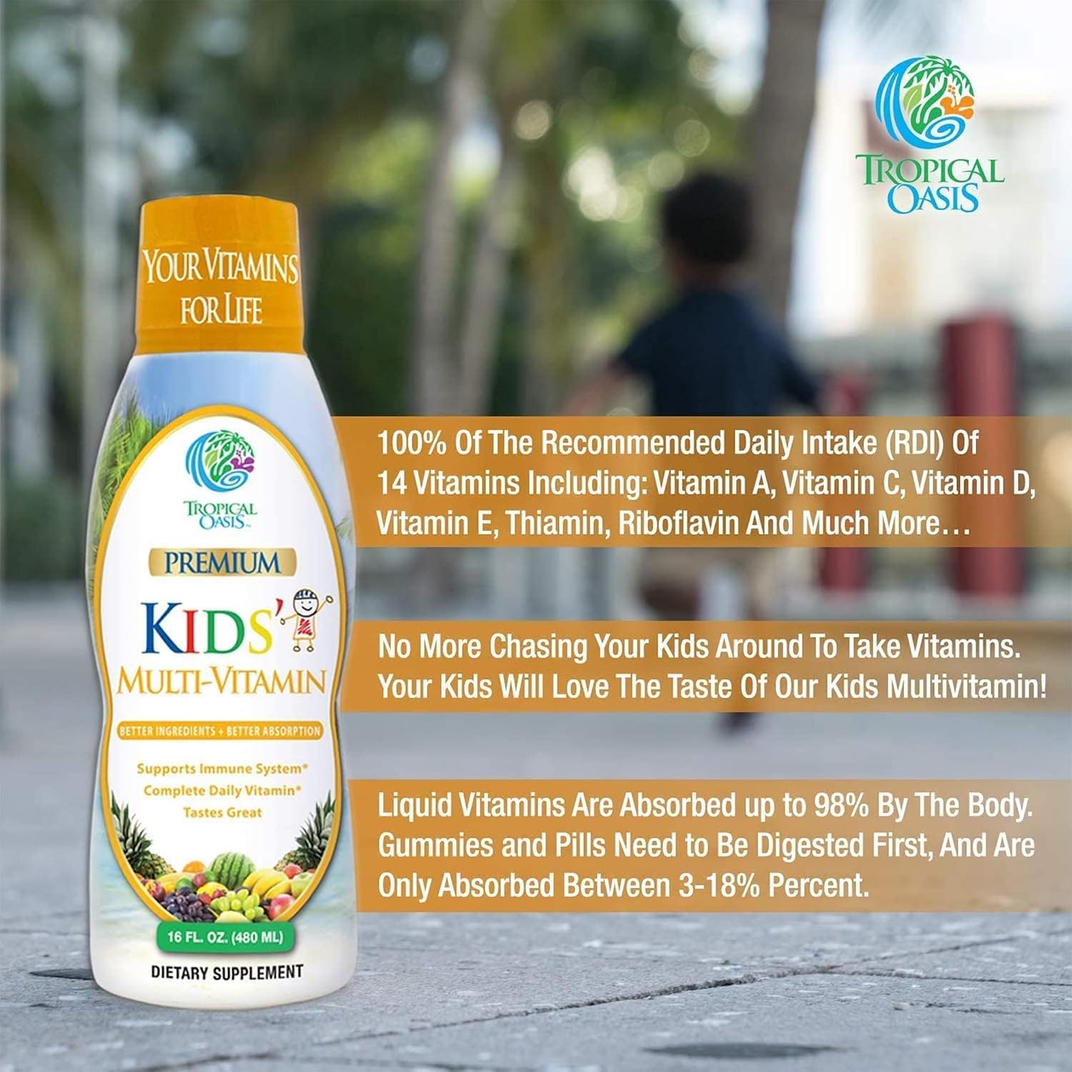 Tropical Oasis MultiVitamin Mineral for Children, 473 mL Liquid