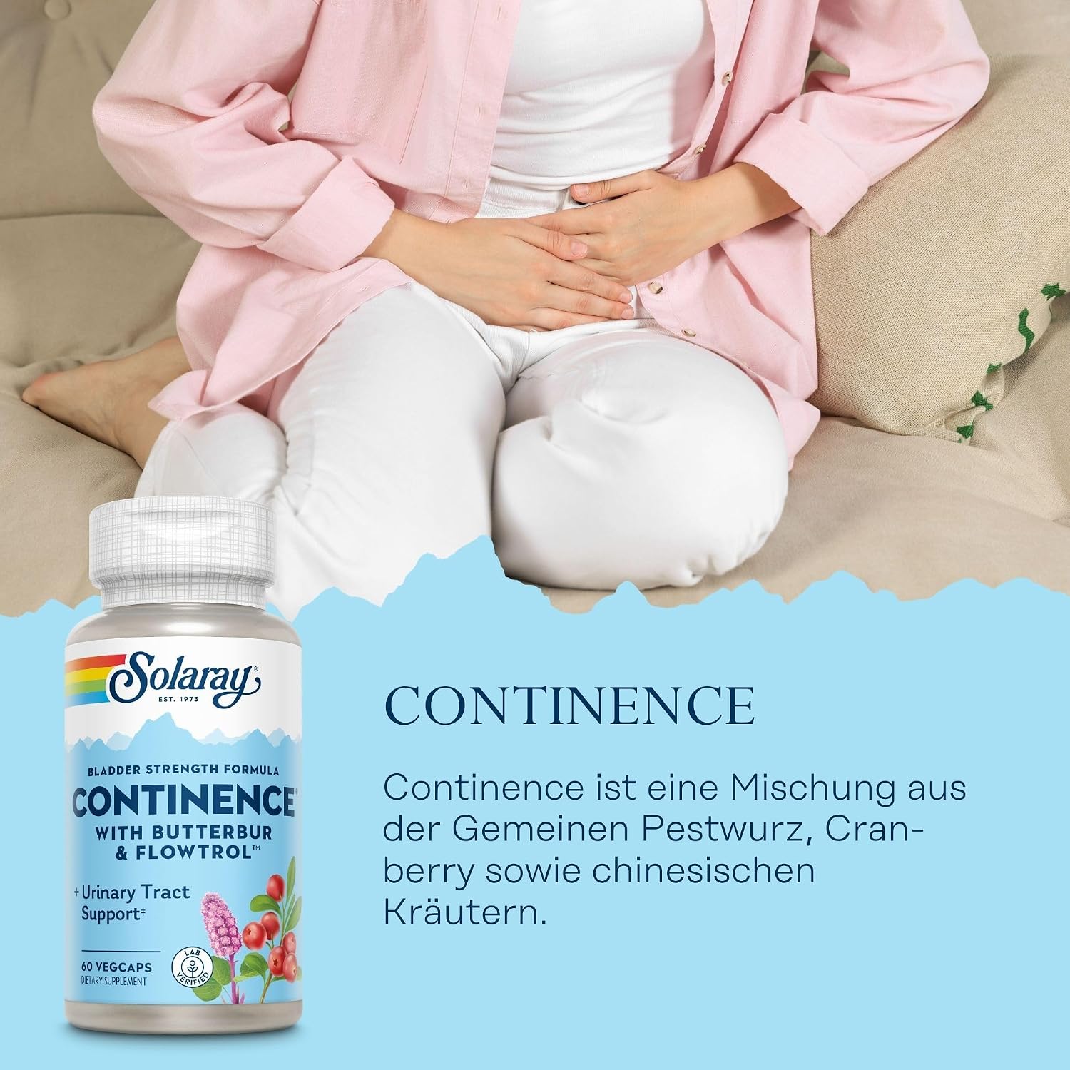 SOLARAY Continence with Flowtrol, Veg Capsules, 60 Count (60 ct)