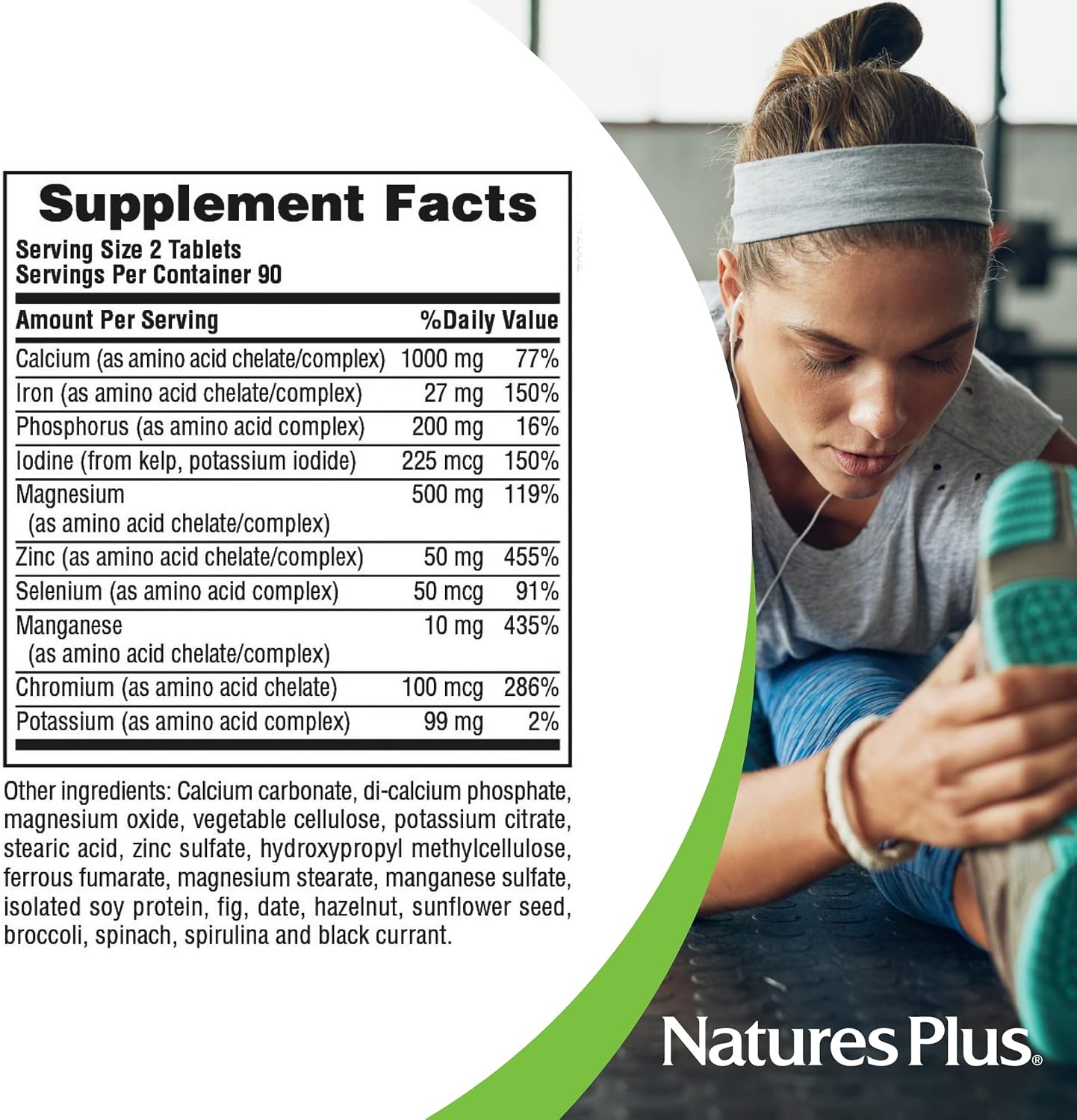 NaturesPlus Ultra-Mins - Multi Mineral Complex with Calcium, Iron, Magnesium & Zinc - Vegan, Gluten Free