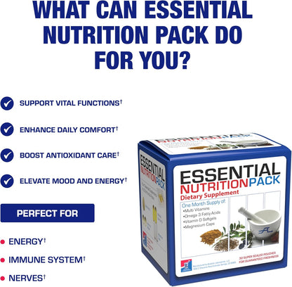 All-in-One Vitamin Packs for Women & Men Over 50 with Omega-3, Magnesium, Vitamin D3 & Citrus Bioflavonoids – 1 Month Supply