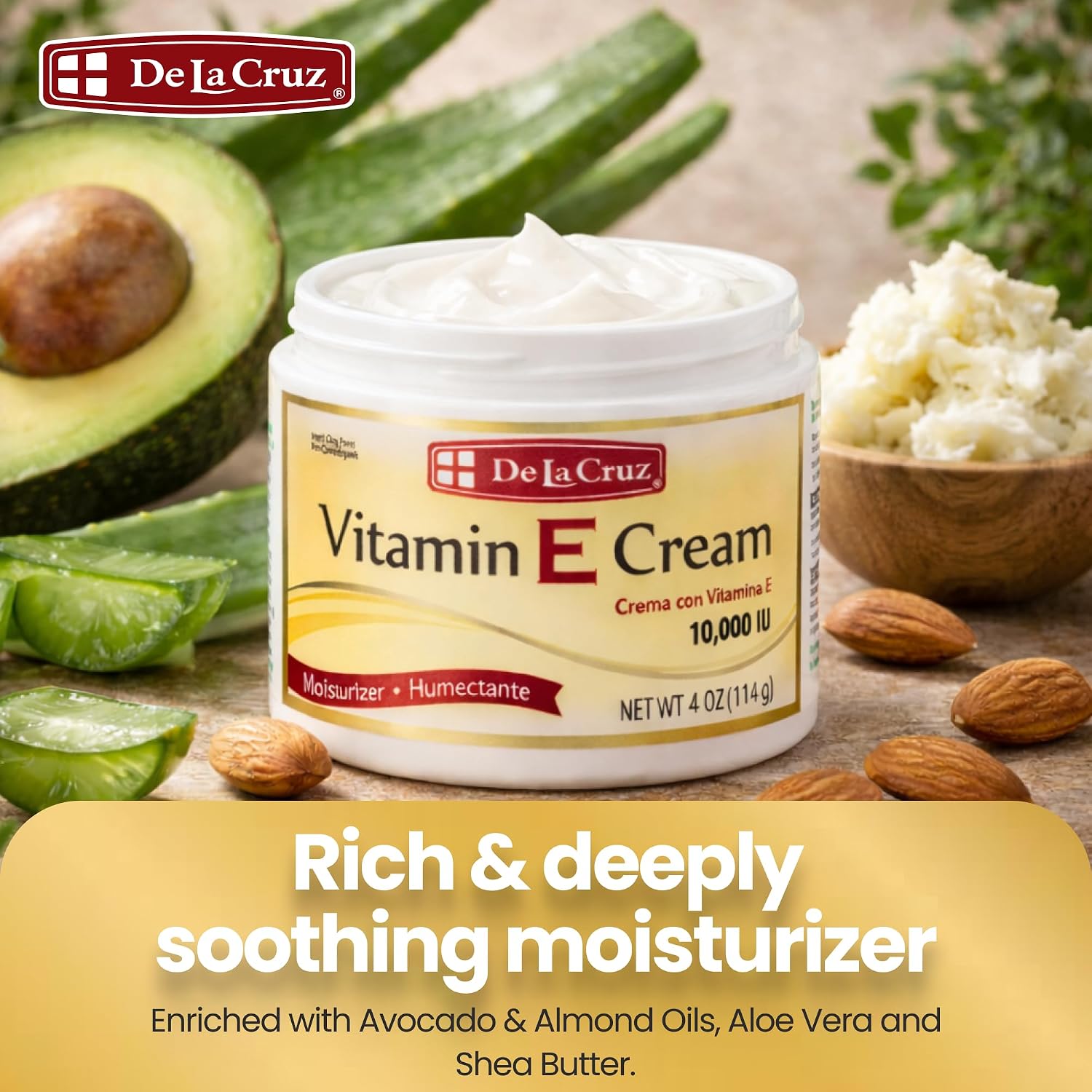 De La Cruz Vitamin E Cream Moisturizer for Face and Neck - 113 g