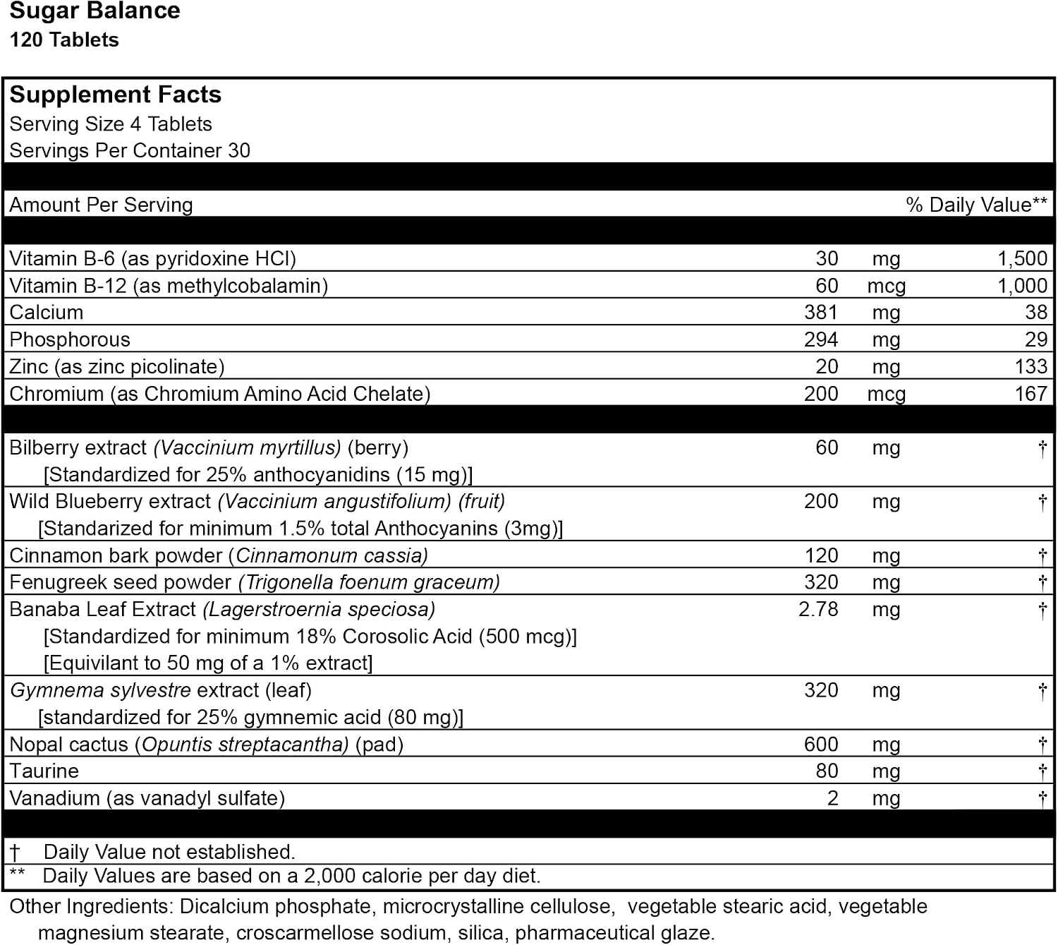 SUGAR BALANCE SUPPORT 120 TAB