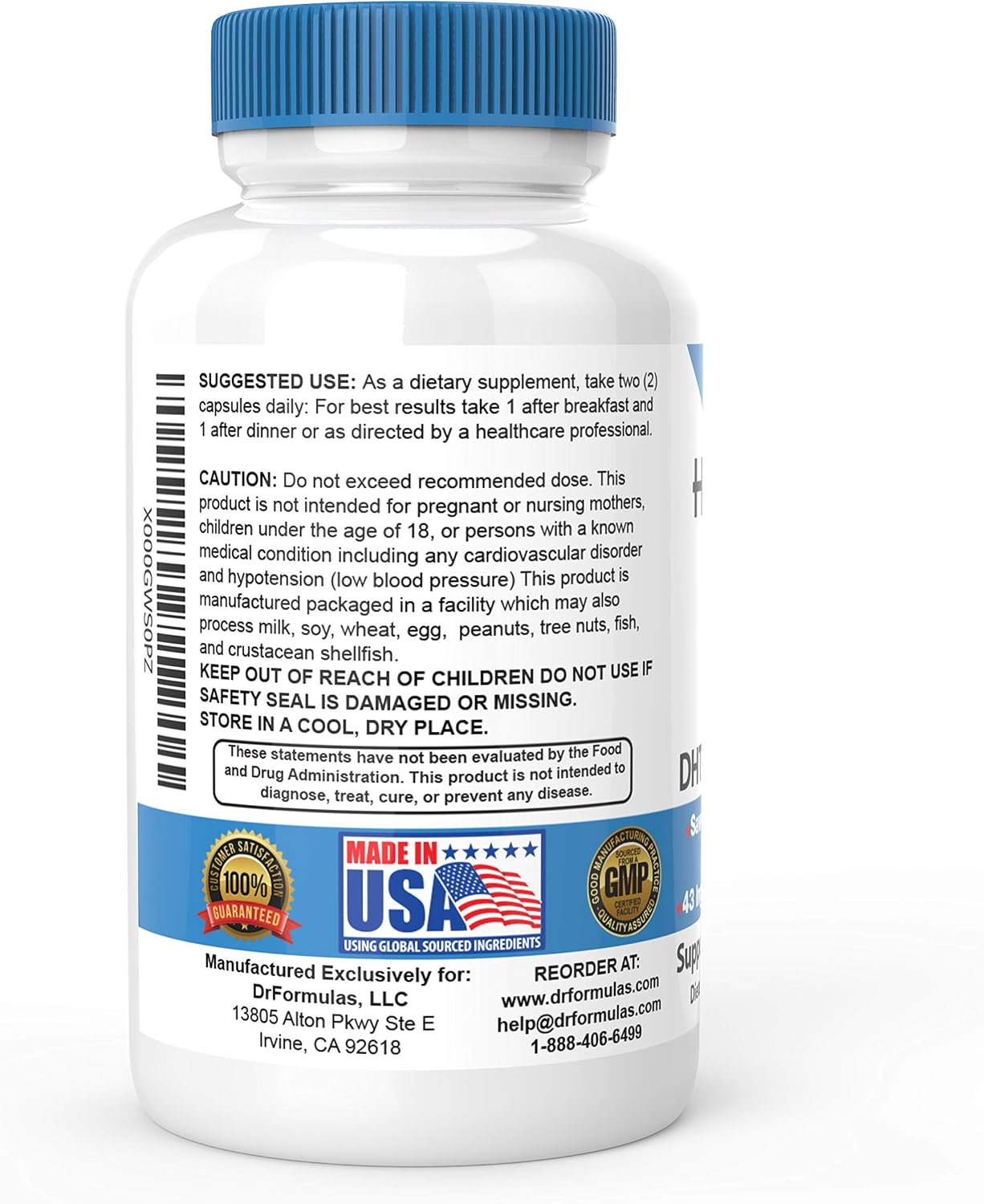 DrFormulas HairOmega DHT Blocker - Hair Growth Supplement with Biotin 5000 mcg (45-Day Supply)