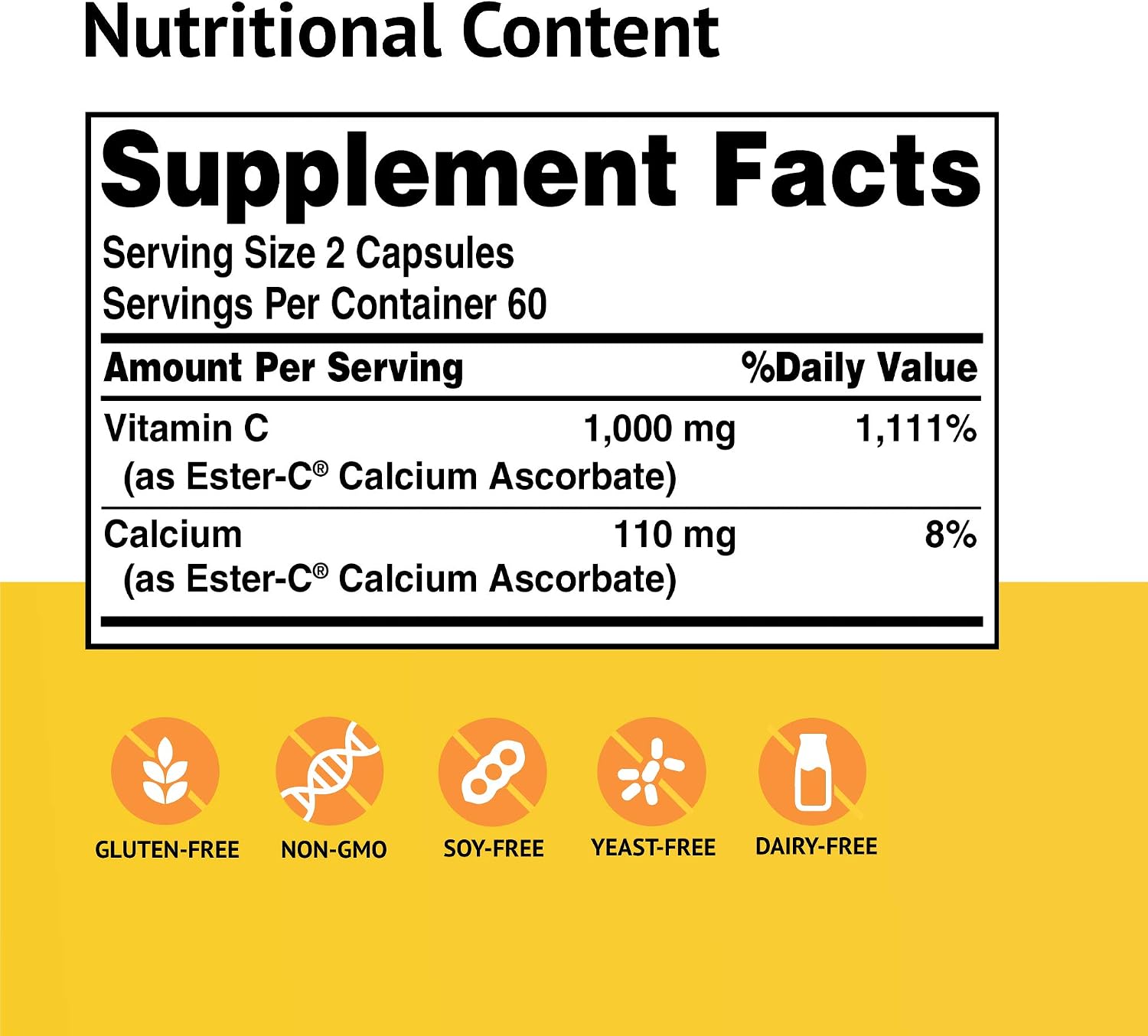 Ester-C 500 mg – Non-Acidic Vitamin C Supplement, 120 Capsules