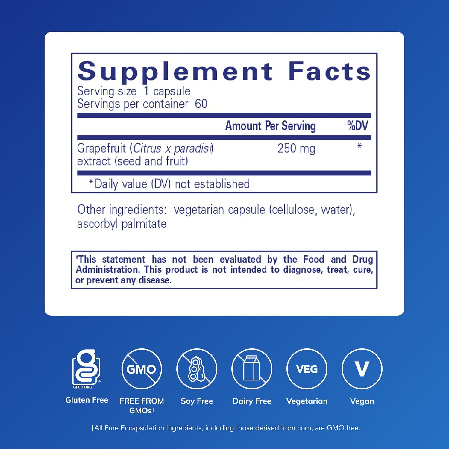 Pure Encapsulations Grapefruit Seed Extract – 60 Vegetarian Capsules