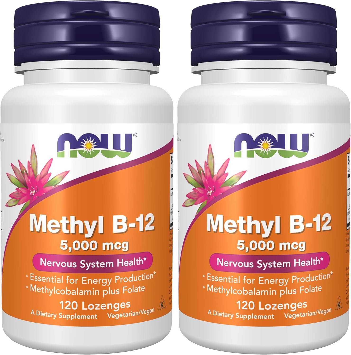 NOW Foods Supplements, Methyl B-12 (Methylcobalamin) 5,000 mcg, Nervous System Health*, 60 Lozenges