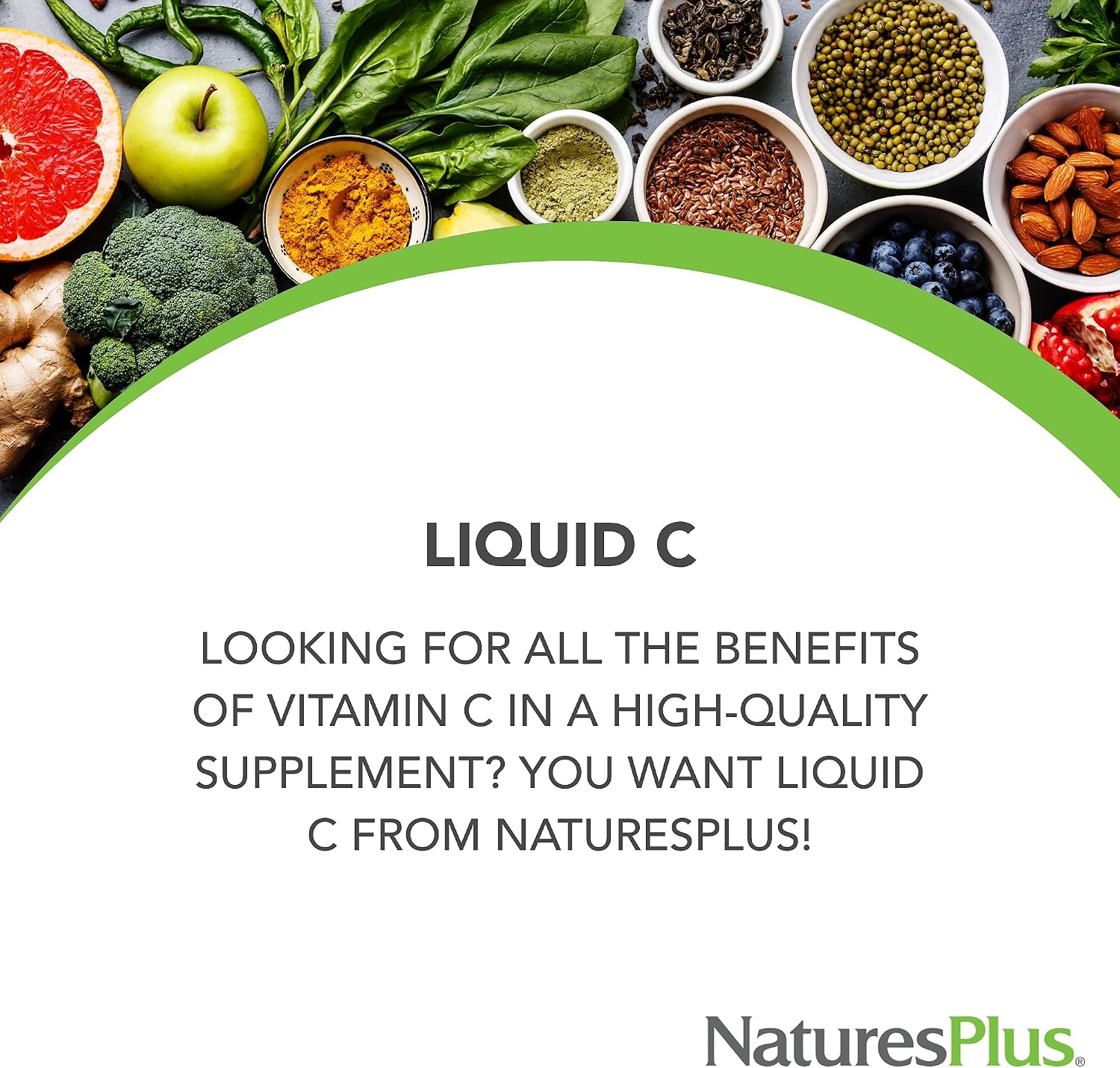 NaturesPlus Liquid Vitamin C – 1000 mg with Lemon Bioflavonoids, 240 mL