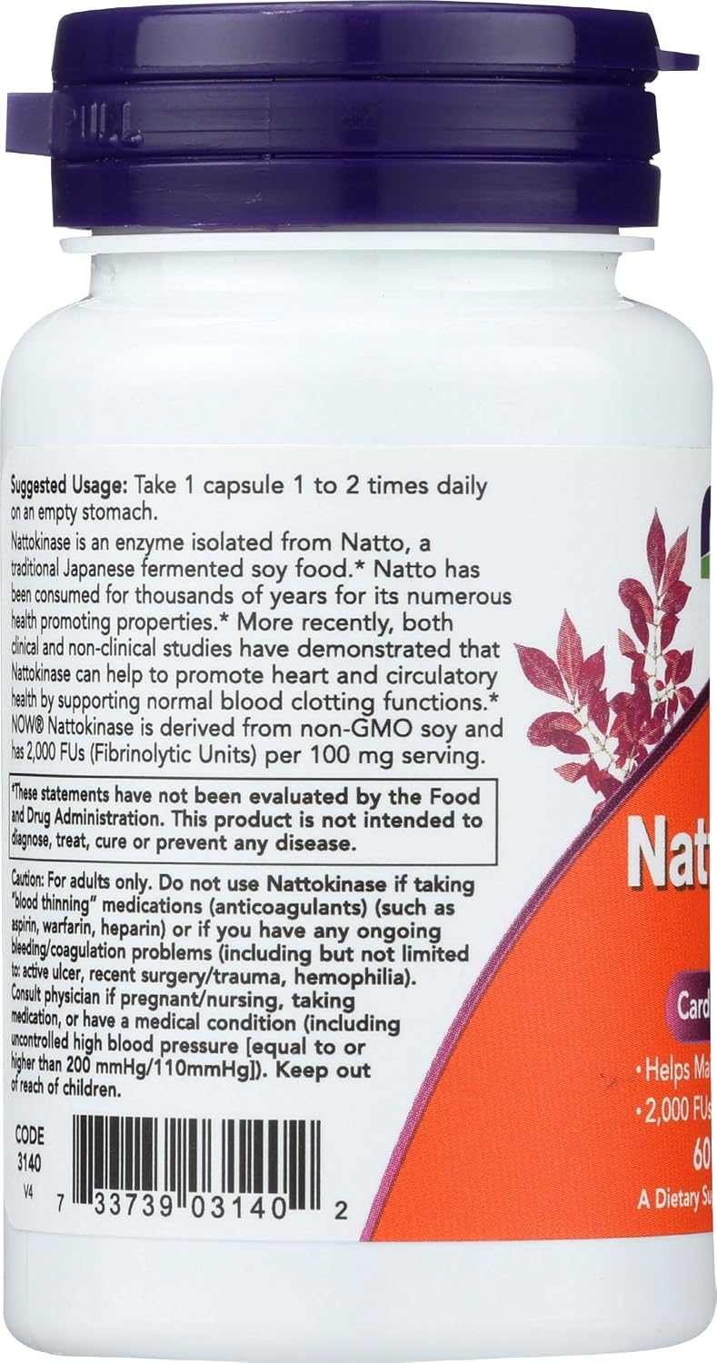 NOW Foods Nattokinase 100 mg, 60 Capsules