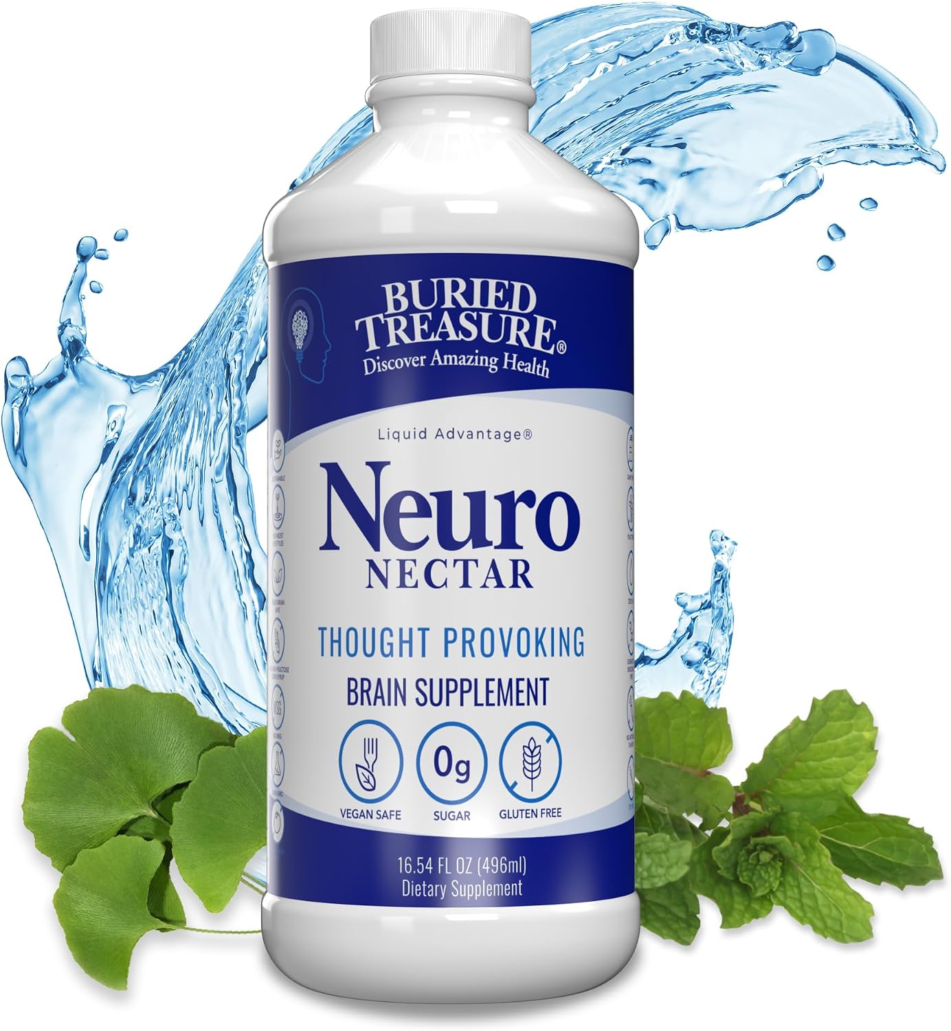 Buried Treasure Neuro Nectar - Memory and Mental Focus Supplement, 473 mL Liquid